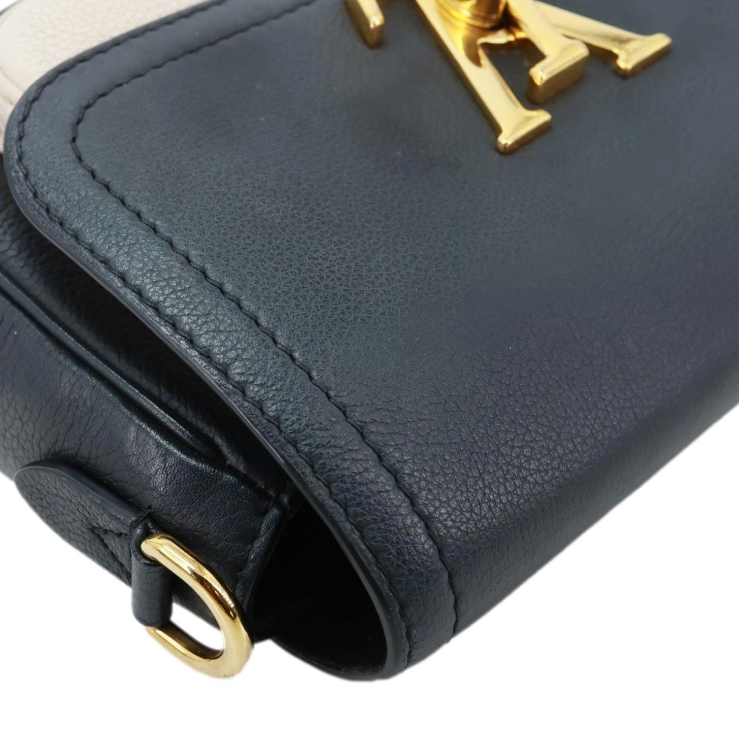 LOUIS VUITTON Lockme Tender Calfskin Leather Chain Shoulder Bag Black