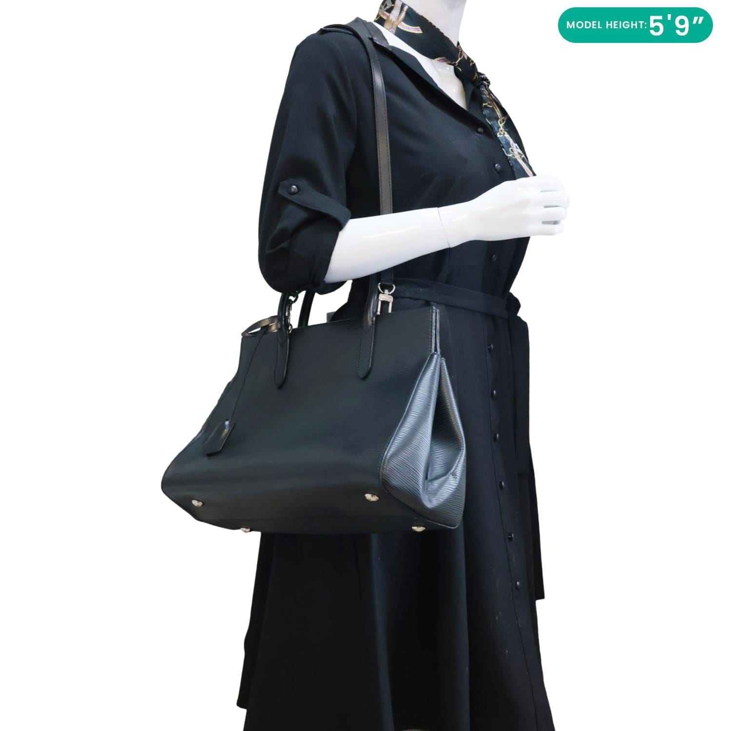 LOUIS VUITTON Marly MM Epi Leather Shoulder Bag Black