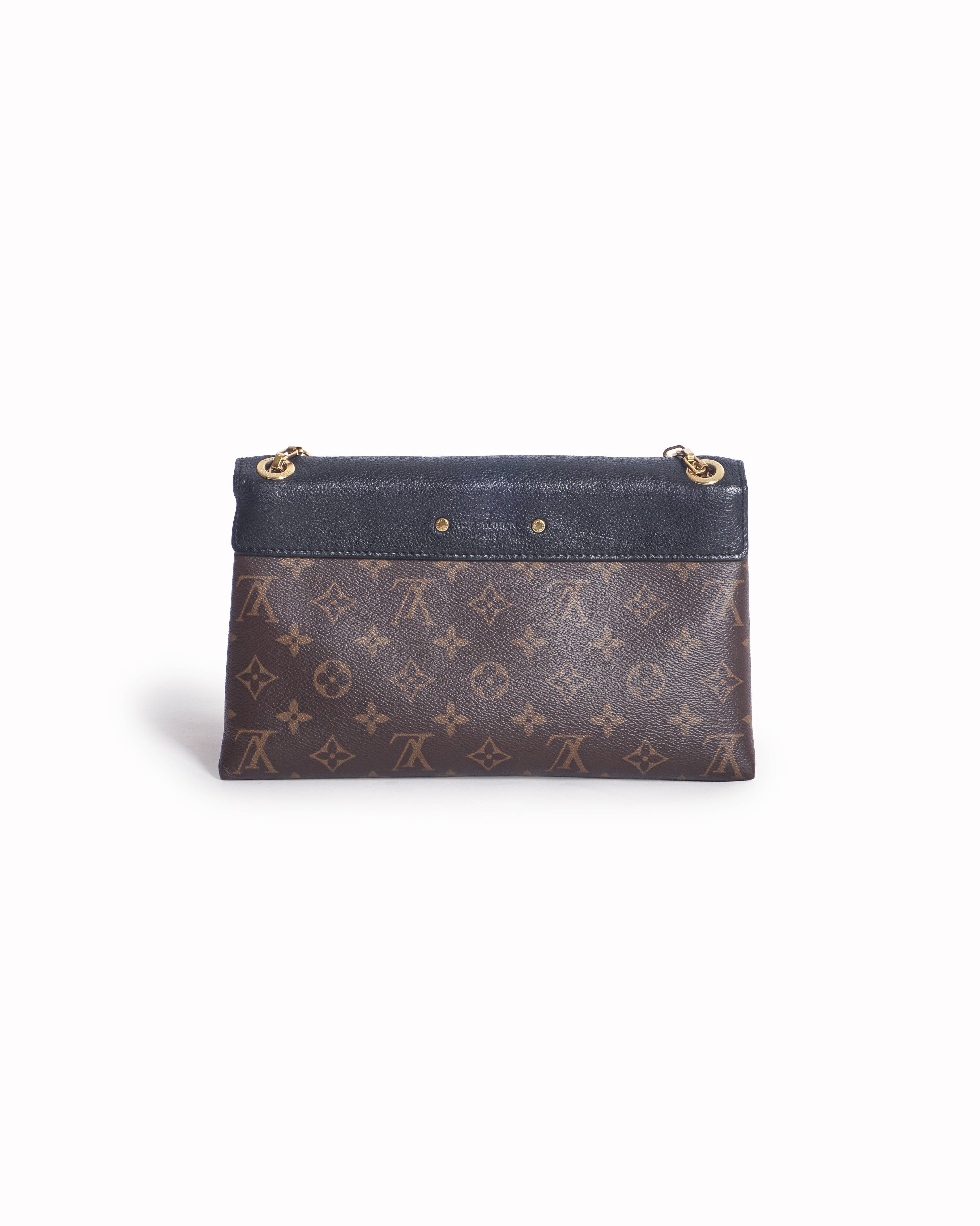 Louis Vuitton Monogram & Black Leather Pallas Chain Bag