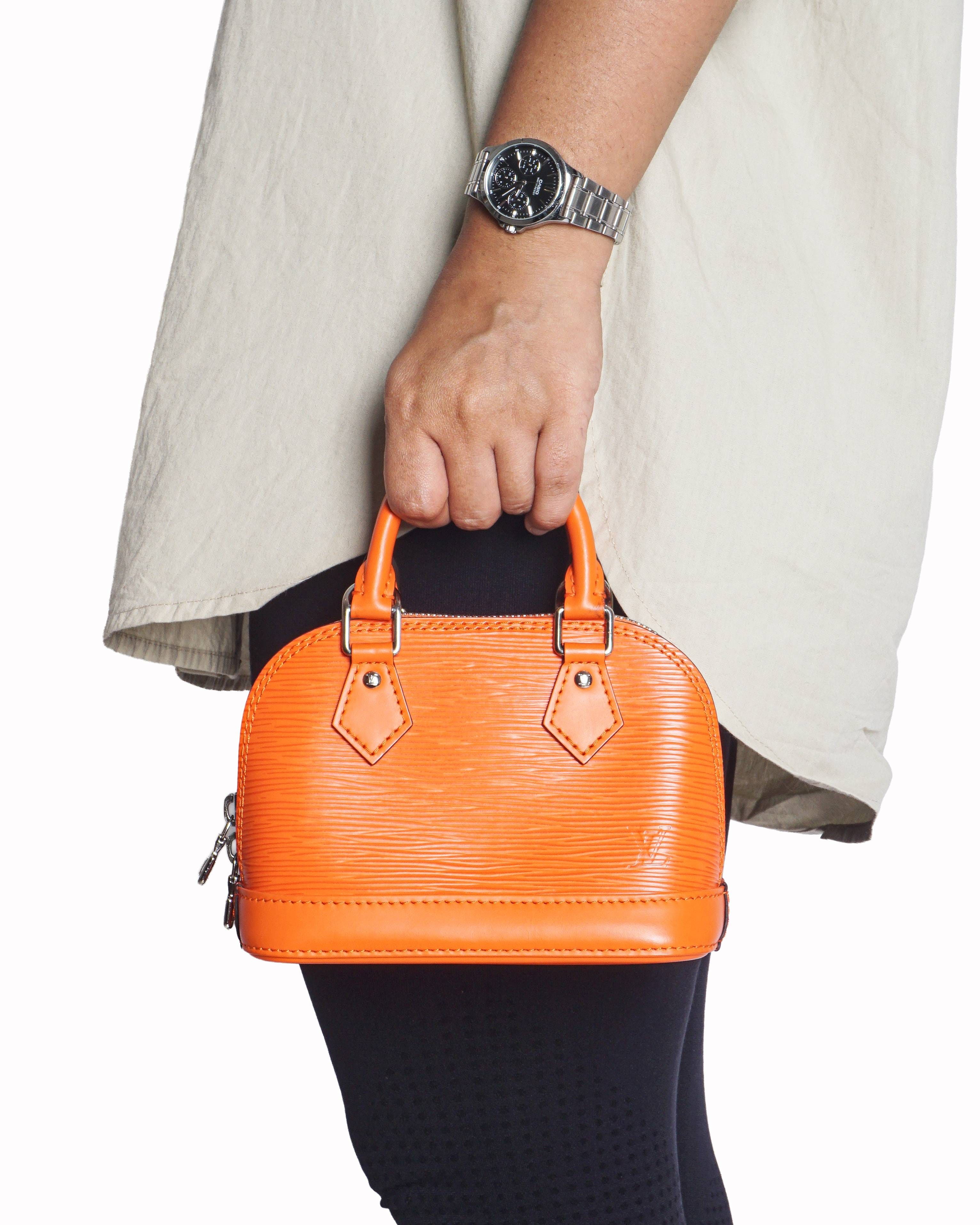 Louis Vuitton Neon Orange Epi Leather Mini Alma BB Bag