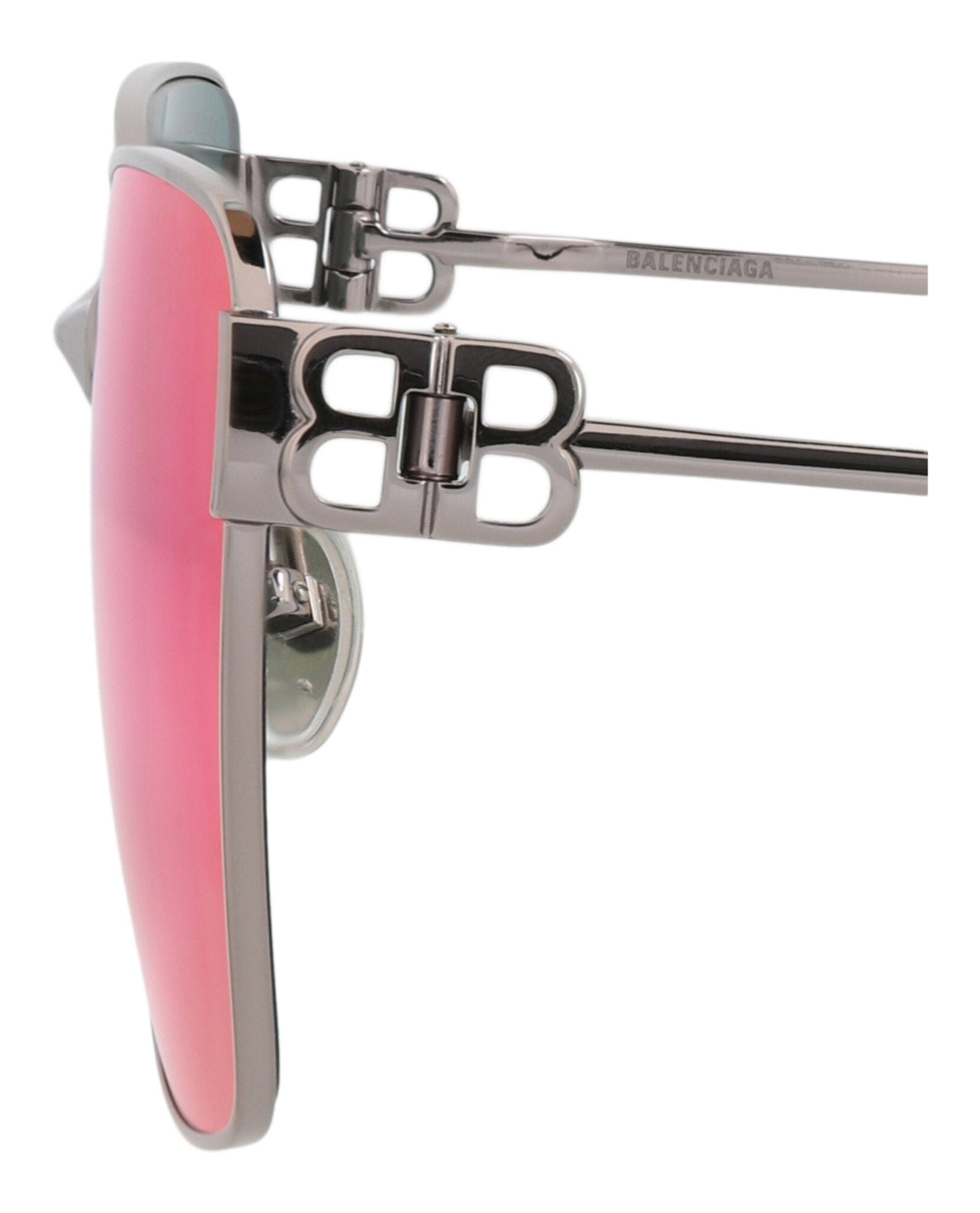 Balenciaga Womens Square/Rectangle Ruthenium Ruthenium Violet Fashion Designer Eyewear