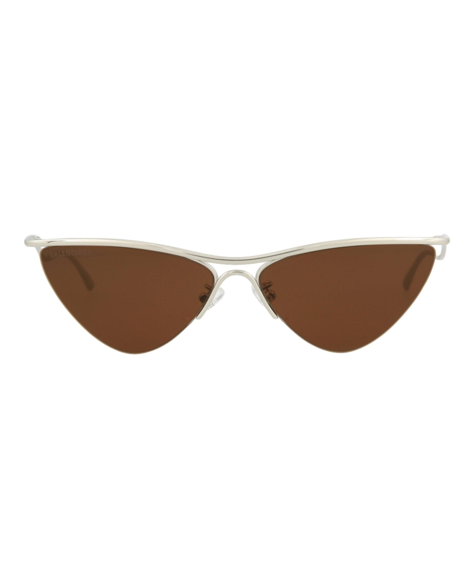 Balenciaga Womens Cat Eye Silver Silver Brown Fashion Designer Eyewear