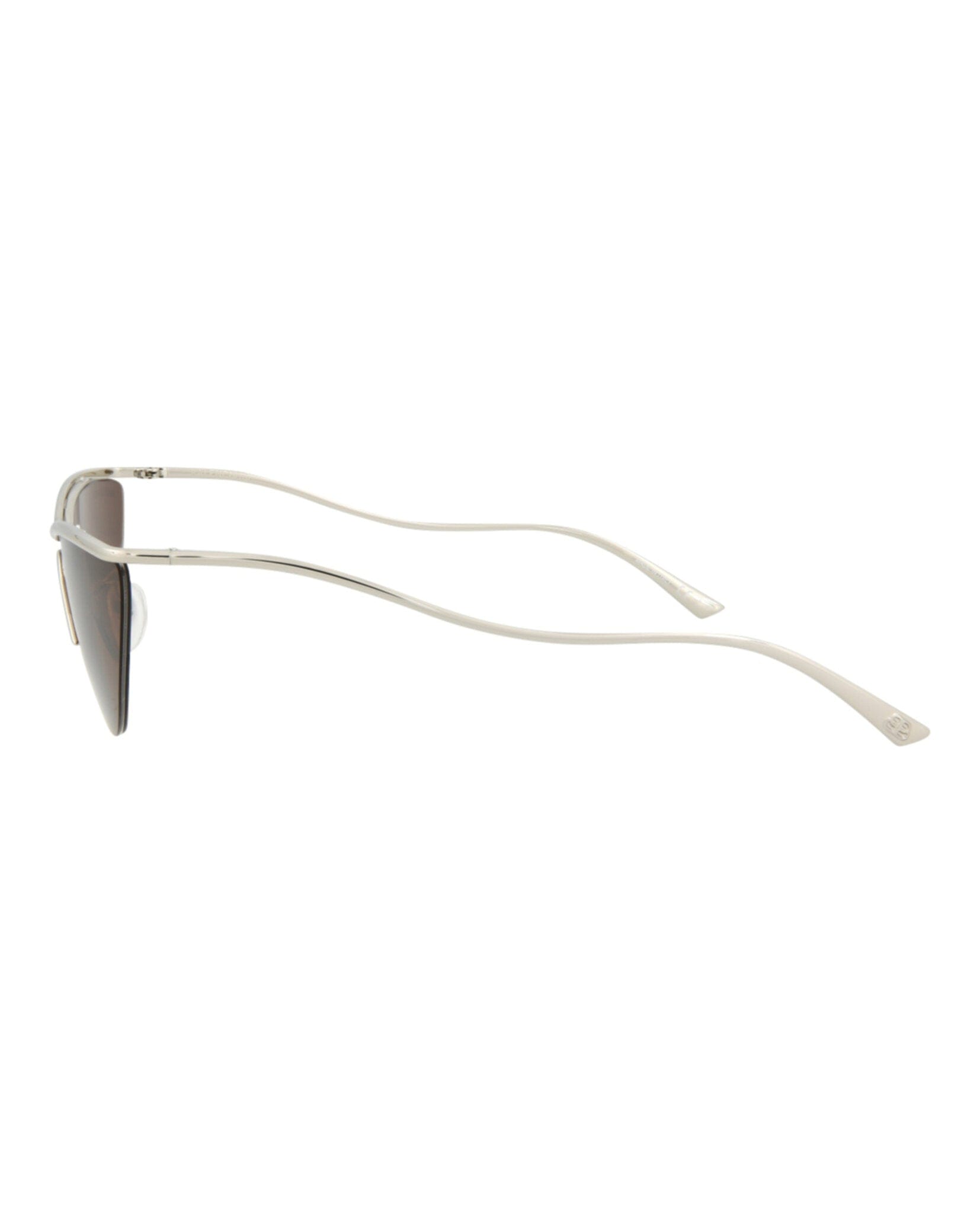 Balenciaga Womens Cat Eye Silver Silver Brown Fashion Designer Eyewear