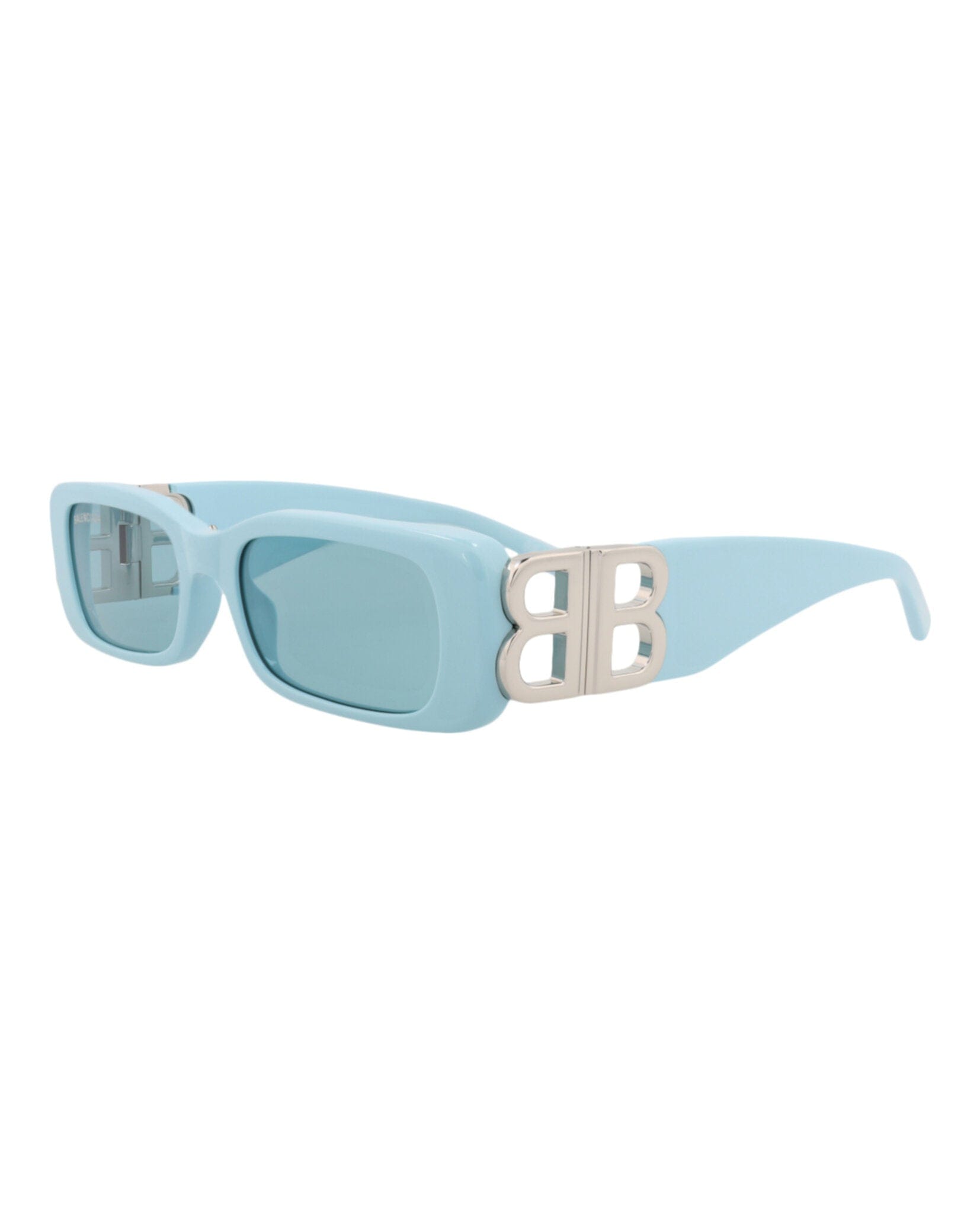 Balenciaga Womens Square/Rectangle Blue Silver Light Blue Fashion Designer Eyewear