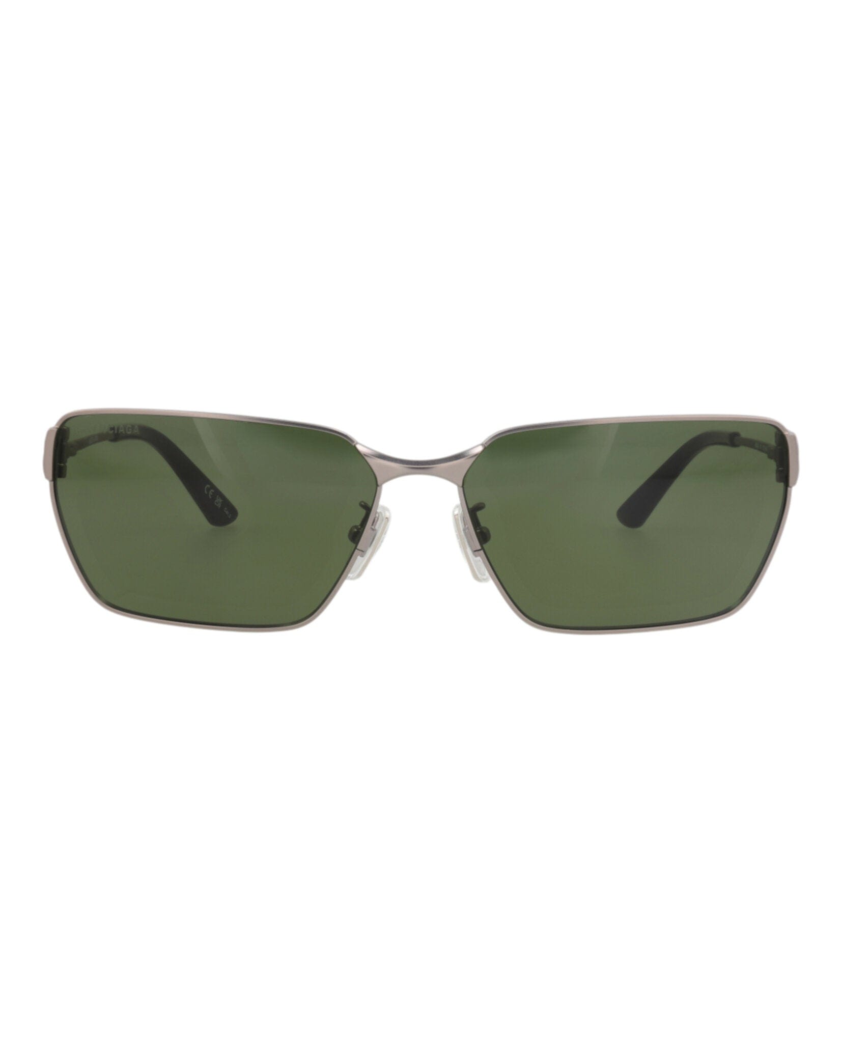 Balenciaga Unisex Square/Rectangle Ruthenium Ruthenium Green Fashion Designer Eyewear