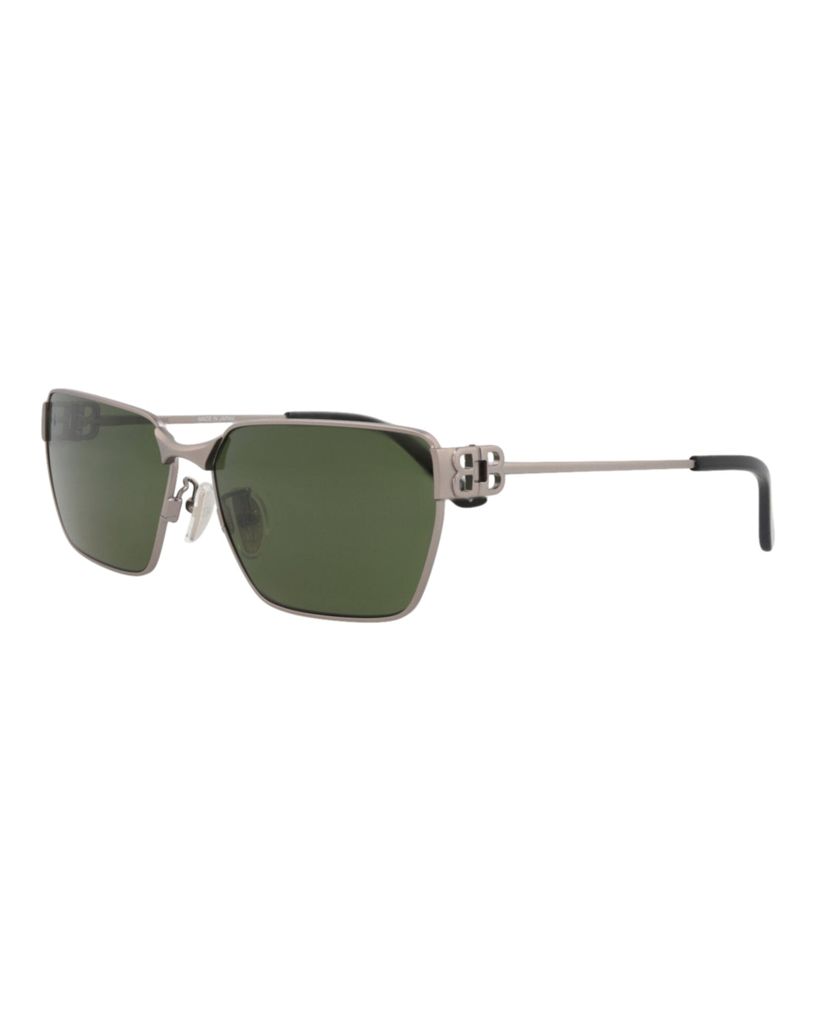 Balenciaga Unisex Square/Rectangle Ruthenium Ruthenium Green Fashion Designer Eyewear