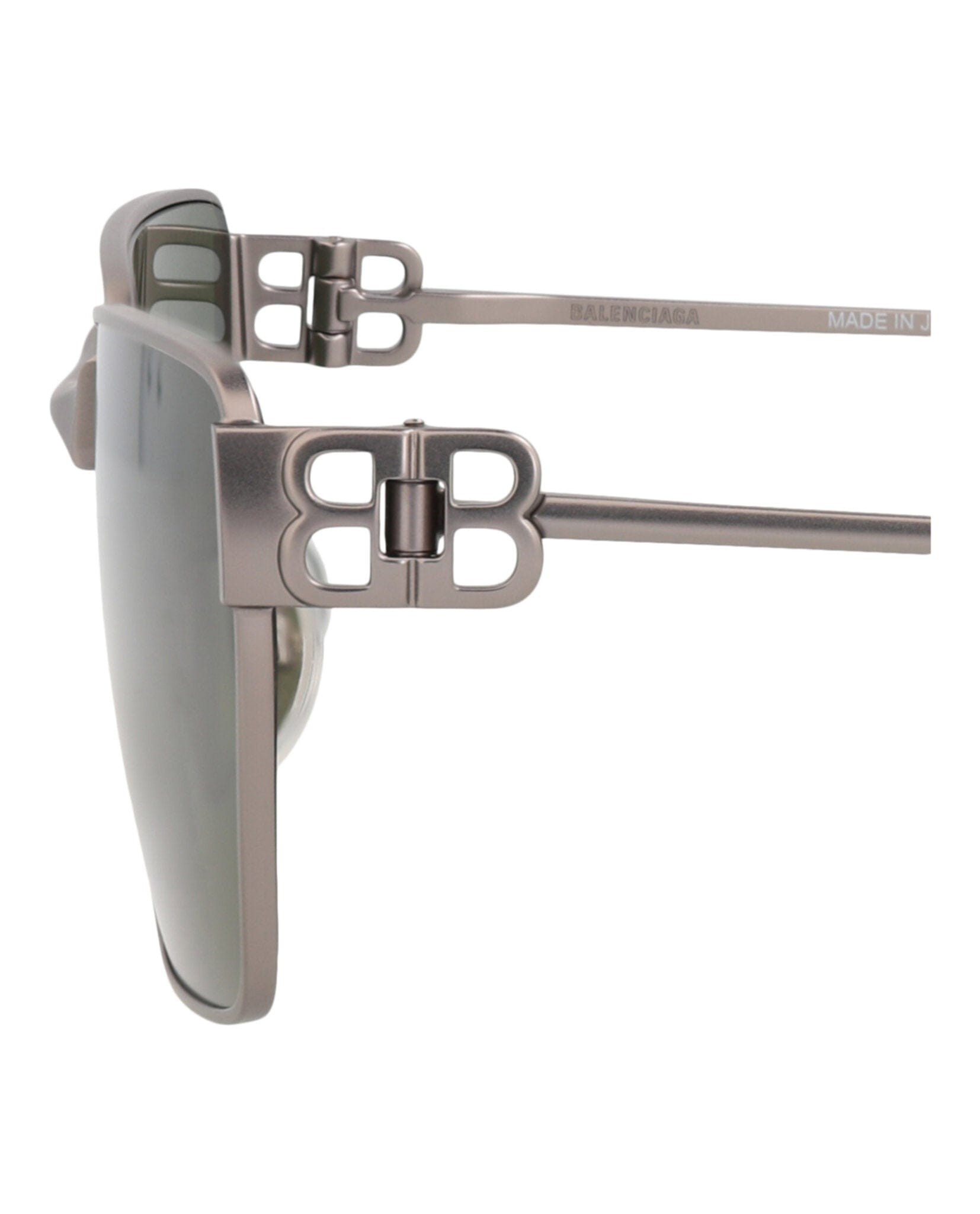 Balenciaga Unisex Square/Rectangle Ruthenium Ruthenium Green Fashion Designer Eyewear