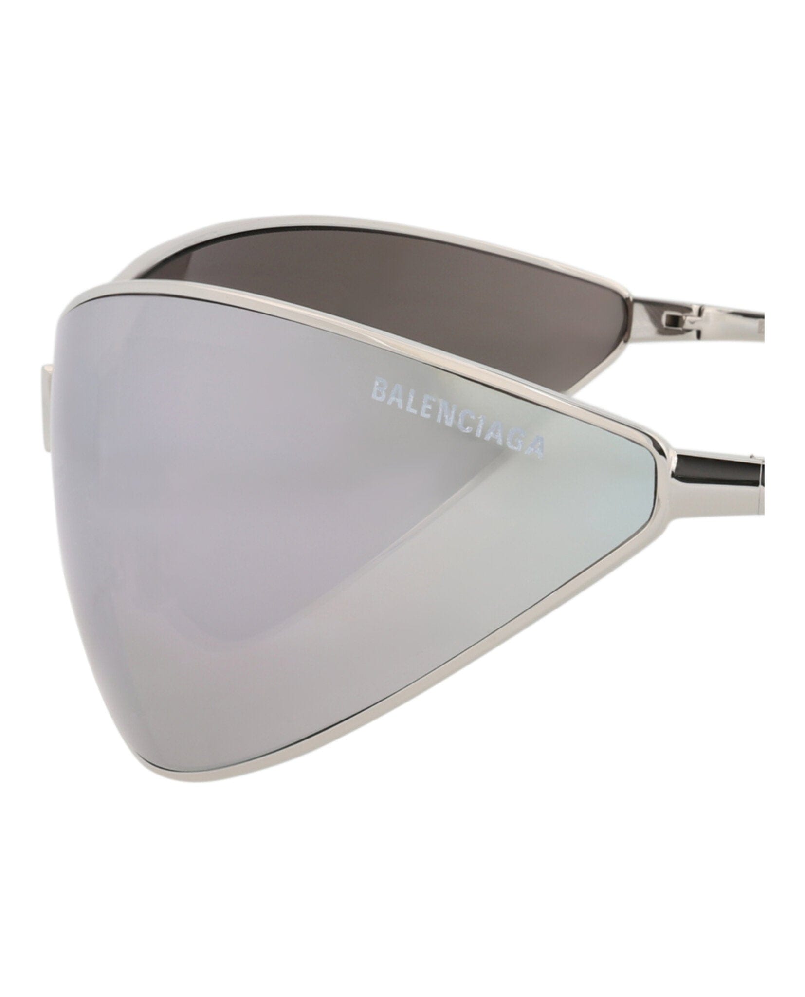 Balenciaga Unisex Shield/Wrap Silver Silver Silver Fashion Designer Eyewear