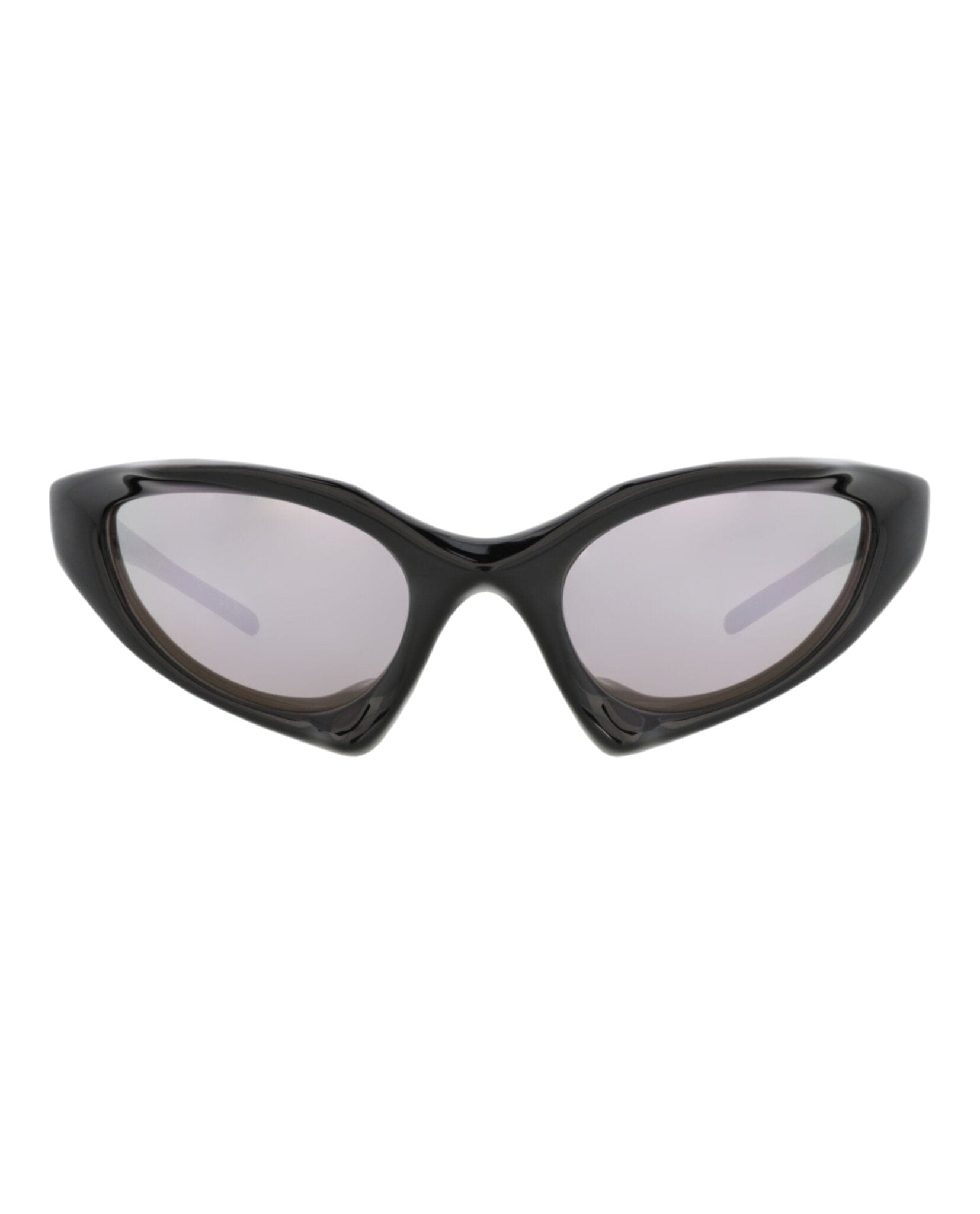 Balenciaga Unisex Shield/Wrap Black Black Silver Fashion Designer Eyewear