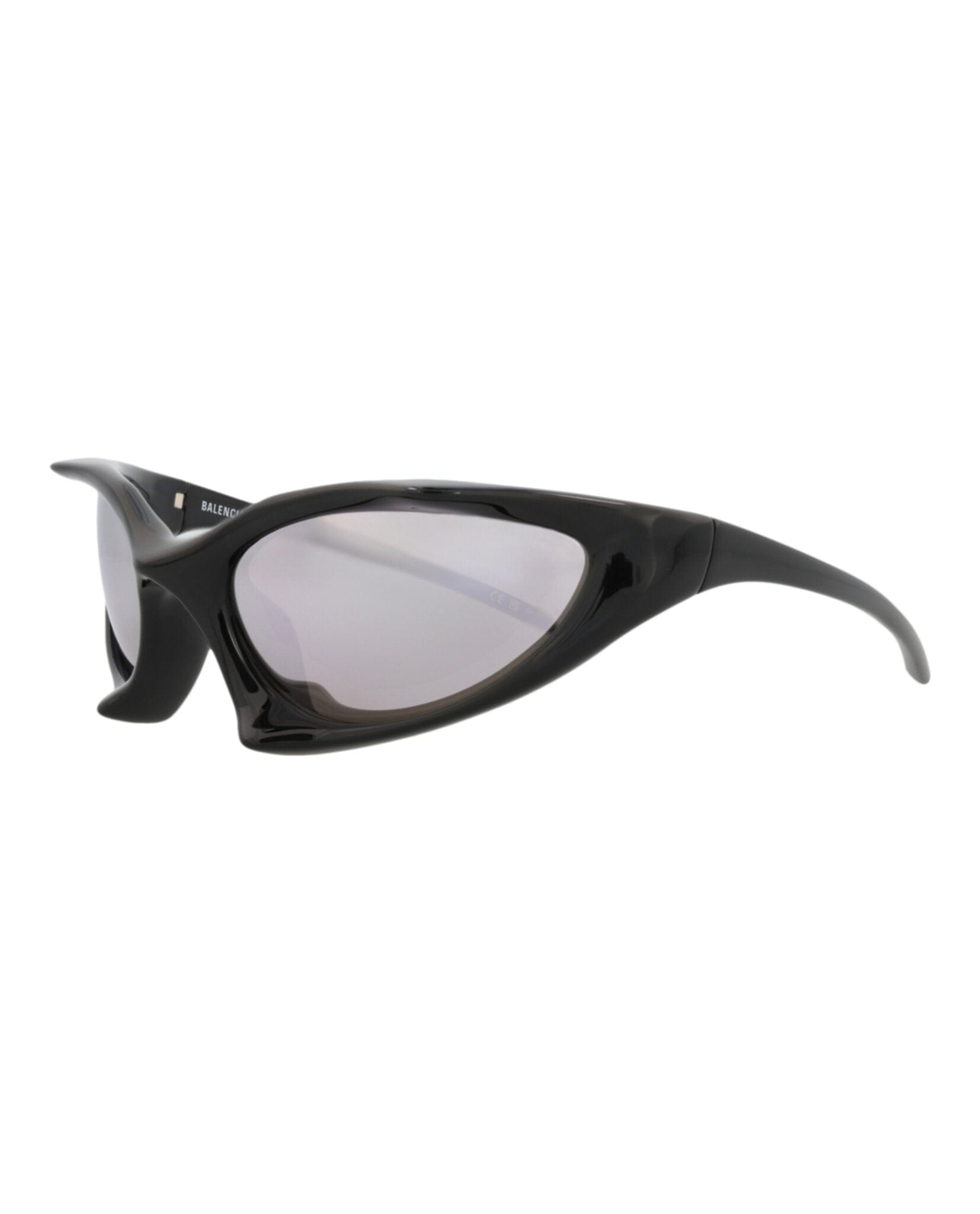 Balenciaga Unisex Shield/Wrap Black Black Silver Fashion Designer Eyewear