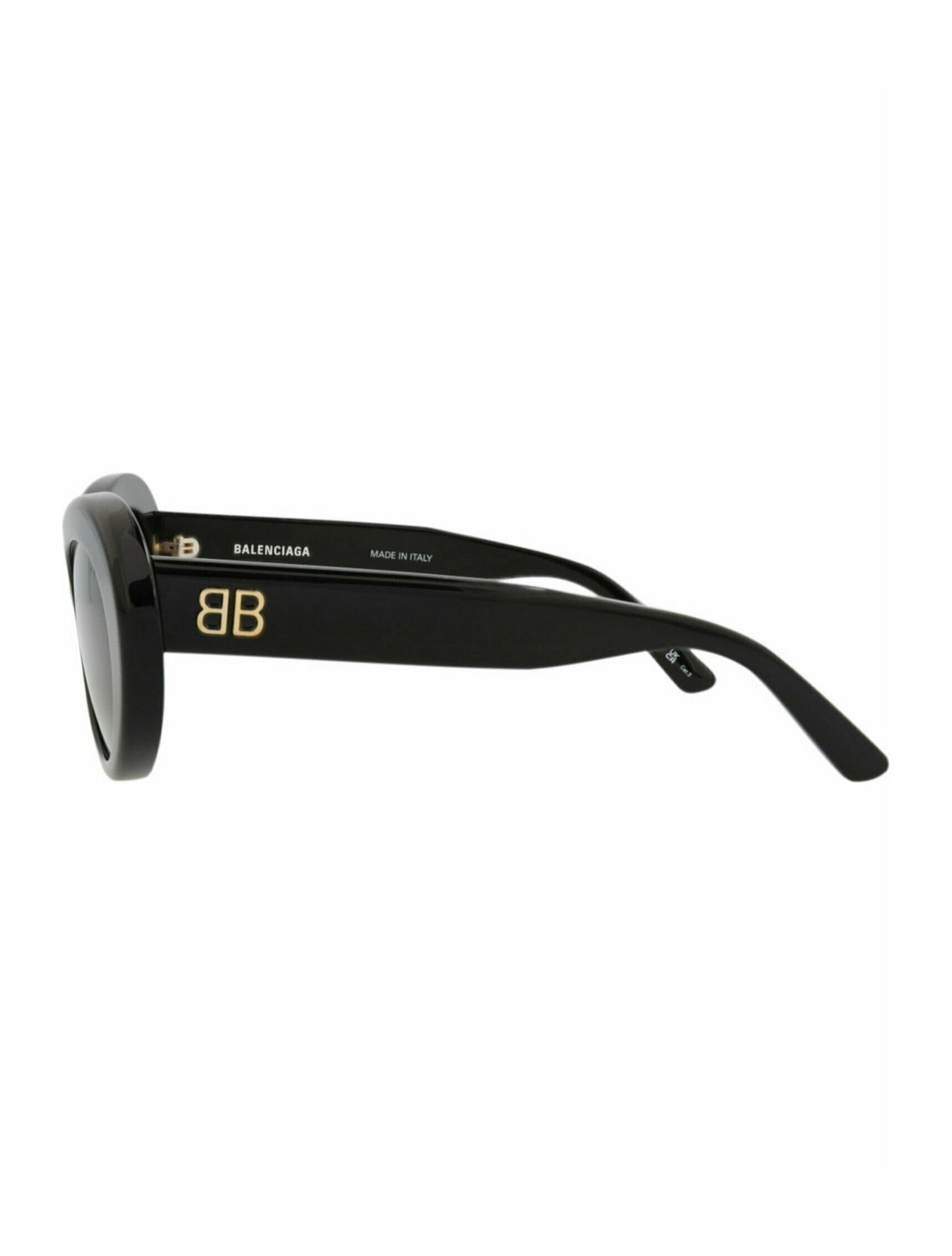 Balenciaga Womens Round/Oval Black Black Grey Fashion Designer Eyewear