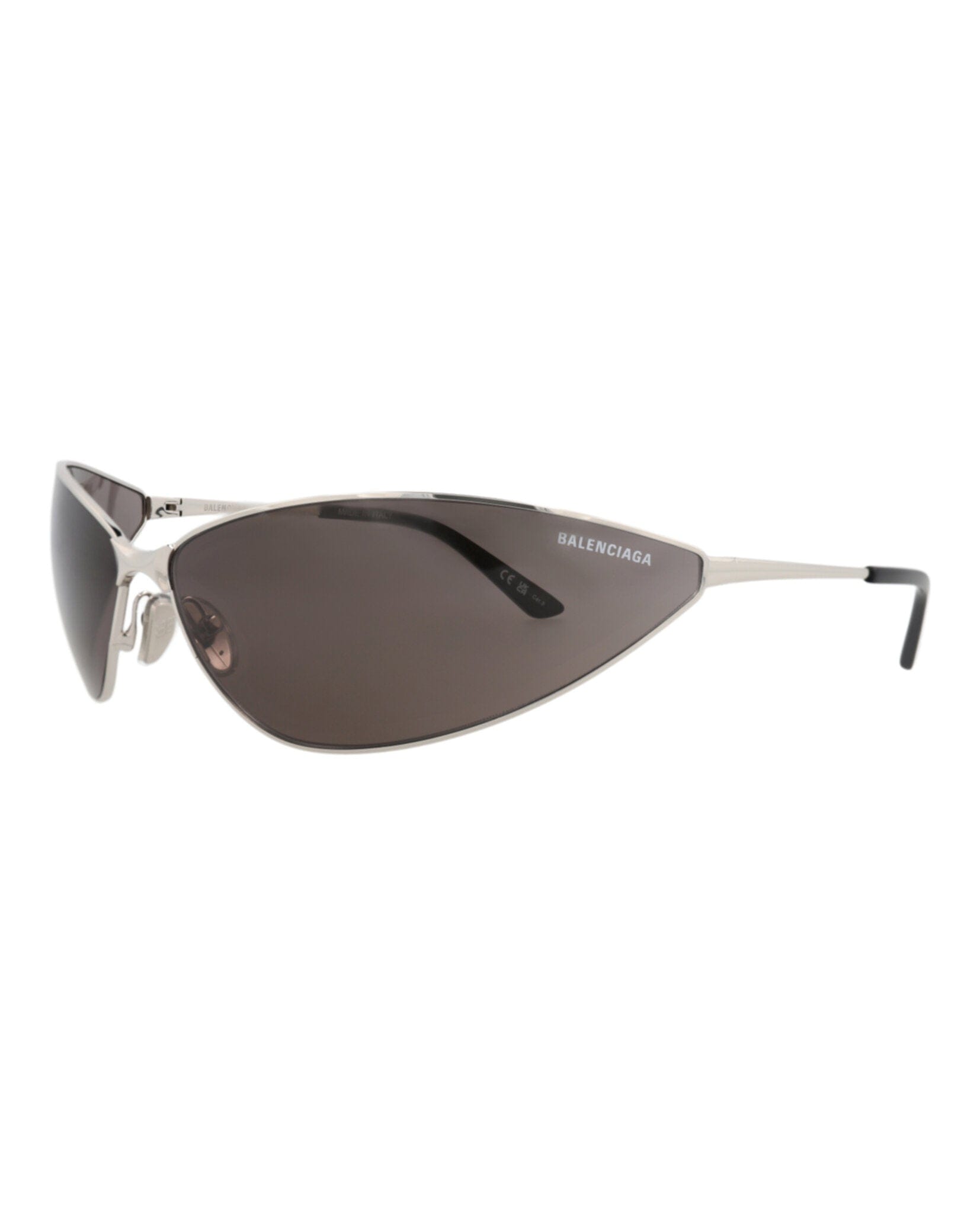 Balenciaga Unisex Shield/Wrap Silver Silver Grey Fashion Designer Eyewear