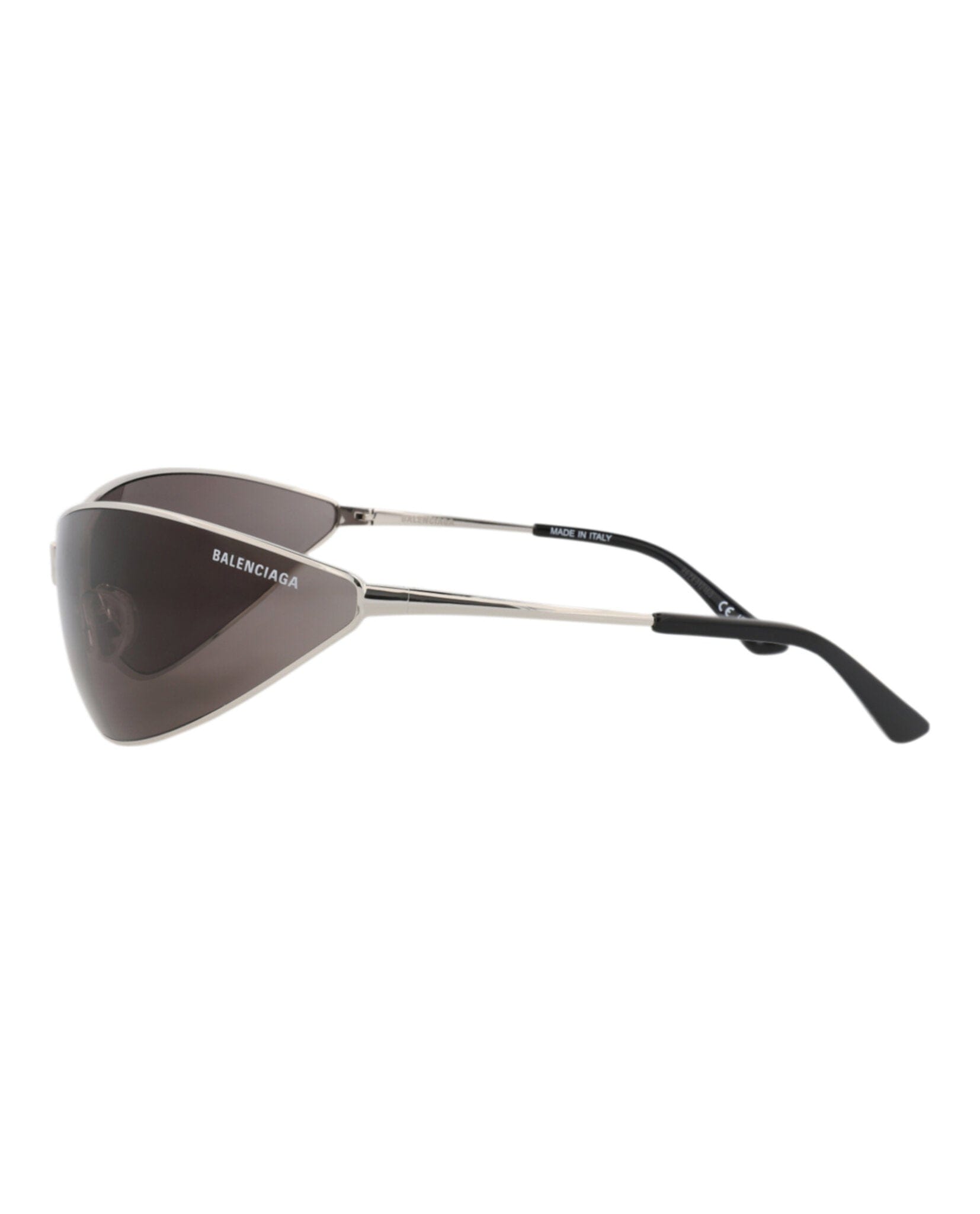 Balenciaga Unisex Shield/Wrap Silver Silver Grey Fashion Designer Eyewear