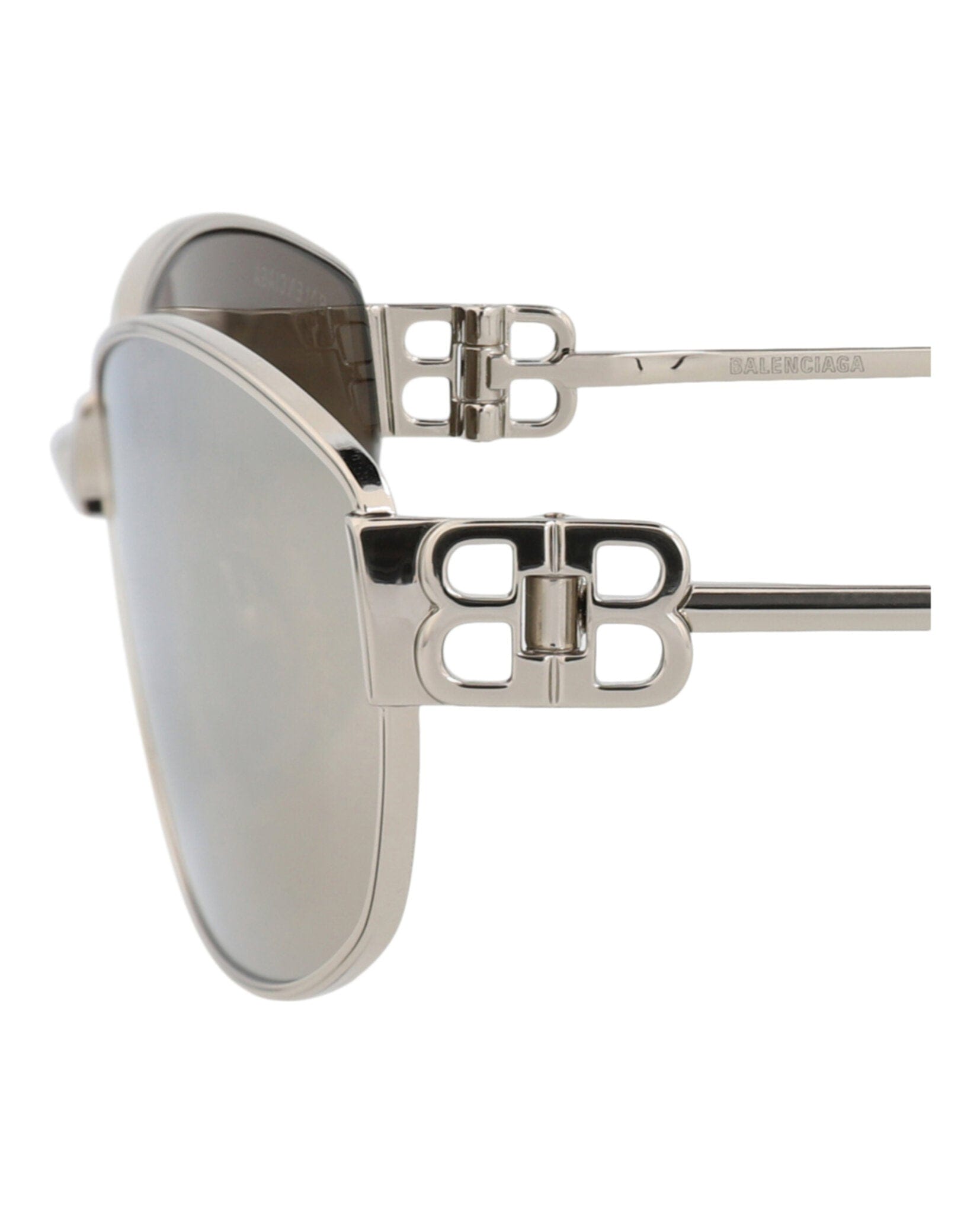 Balenciaga Unisex Square/Rectangle Silver Silver Silver Fashion Designer Eyewear