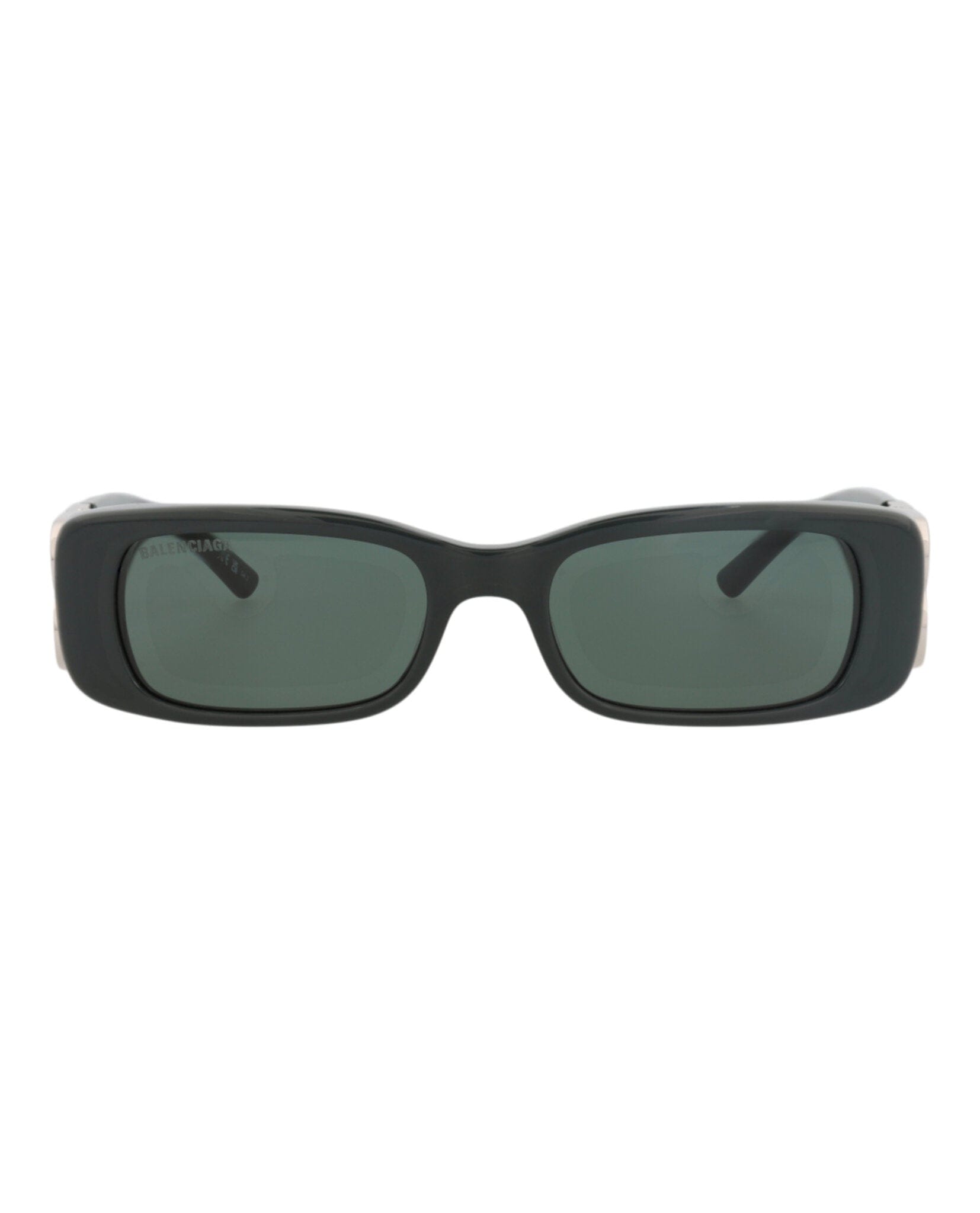 Balenciaga Womens Square/Rectangle Green Silver Green Fashion Designer Eyewear