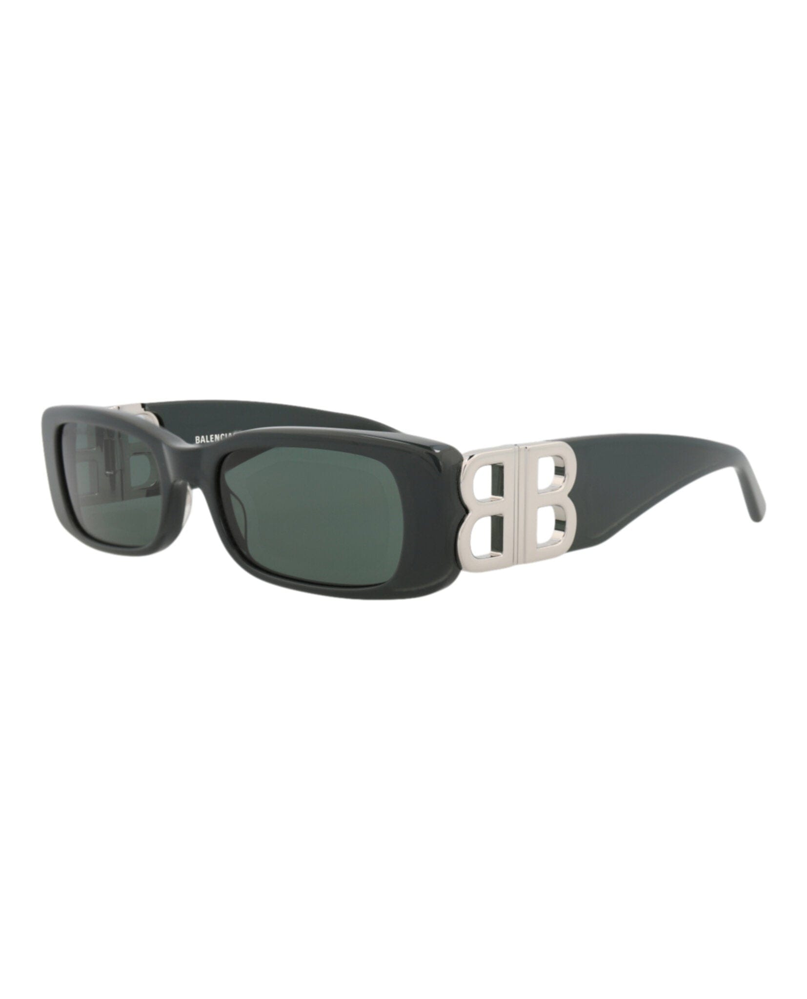 Balenciaga Womens Square/Rectangle Green Silver Green Fashion Designer Eyewear