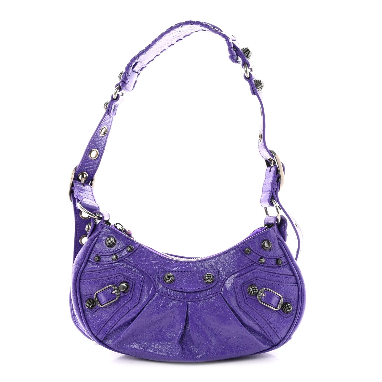 Balenciaga Agneau Arena Le Cagole Shoulder Bag XS Purple