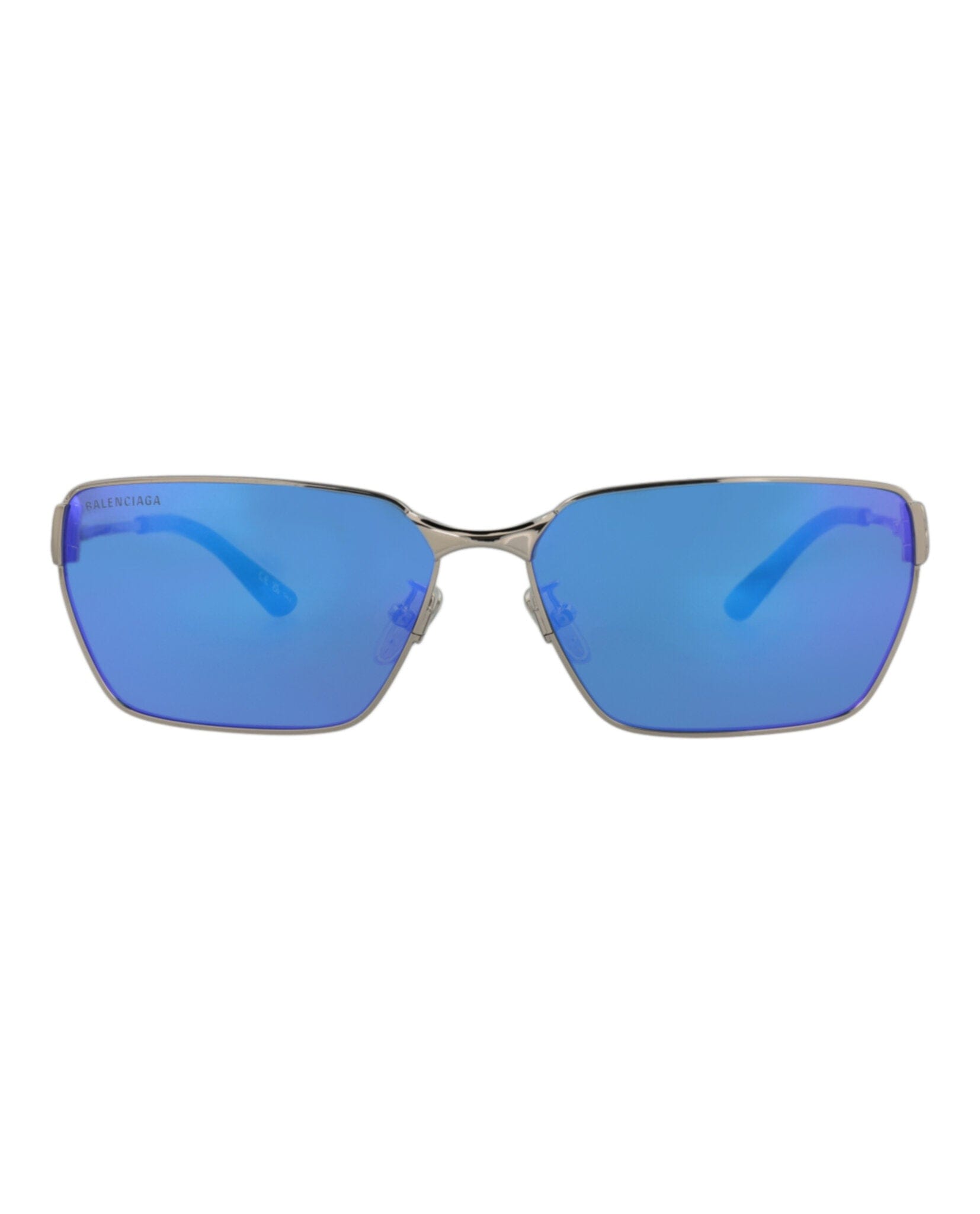 Balenciaga Unisex Square/Rectangle Silver Silver Violet Fashion Designer Eyewear
