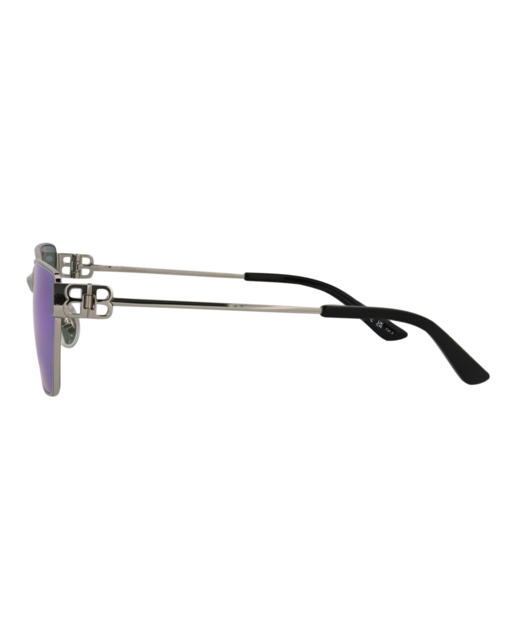 Balenciaga Unisex Square/Rectangle Silver Silver Violet Fashion Designer Eyewear