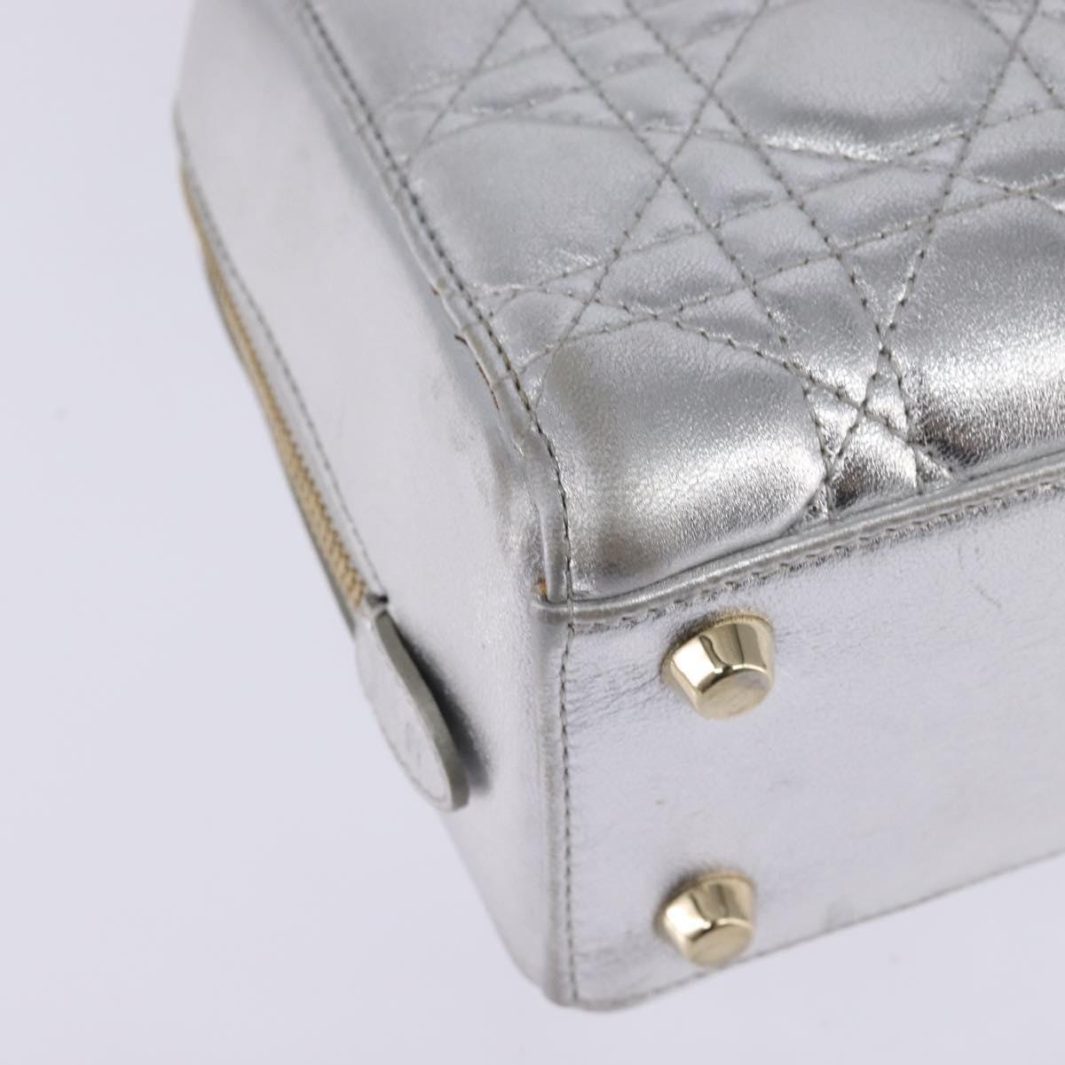 Dior Christian Dior Canage Hand Bag Leather 2way Silver Gold iq4wocxaq0 AKC0915