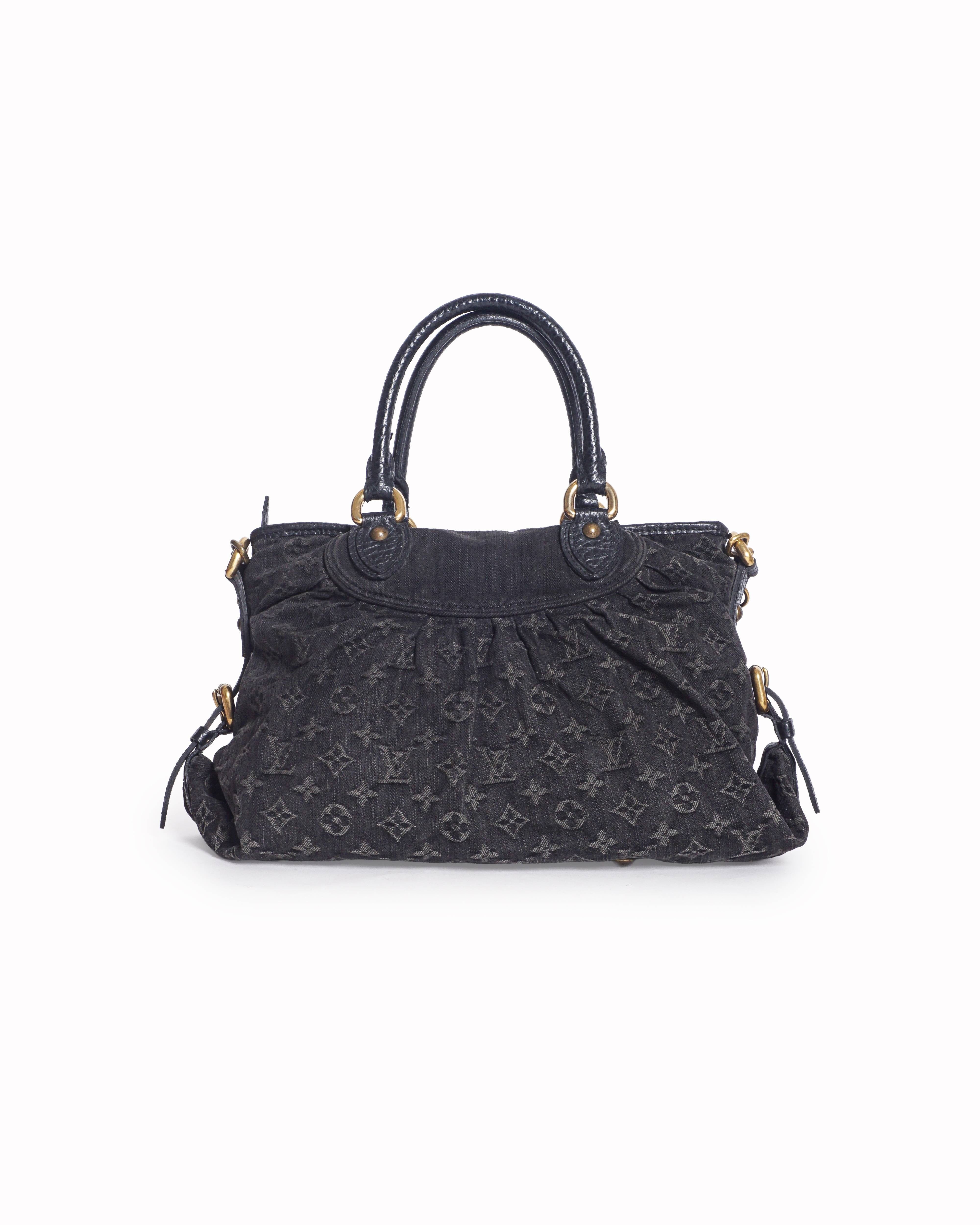 Louis Vuitton Black Monogram Denim Neo Cabby MM Bag