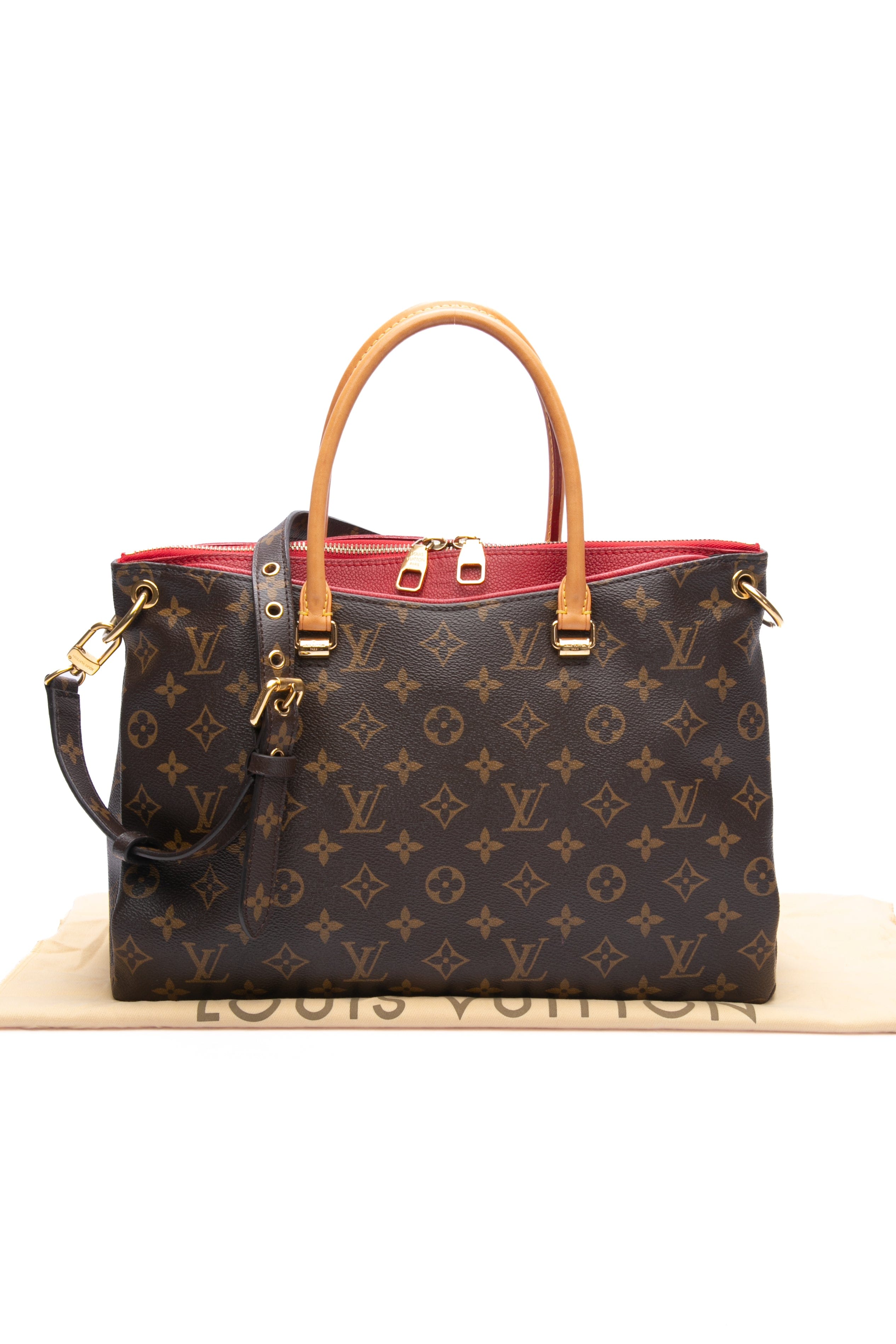 LOUIS VUITTON Cherry Red Monogram Pallas Shoulder Bag