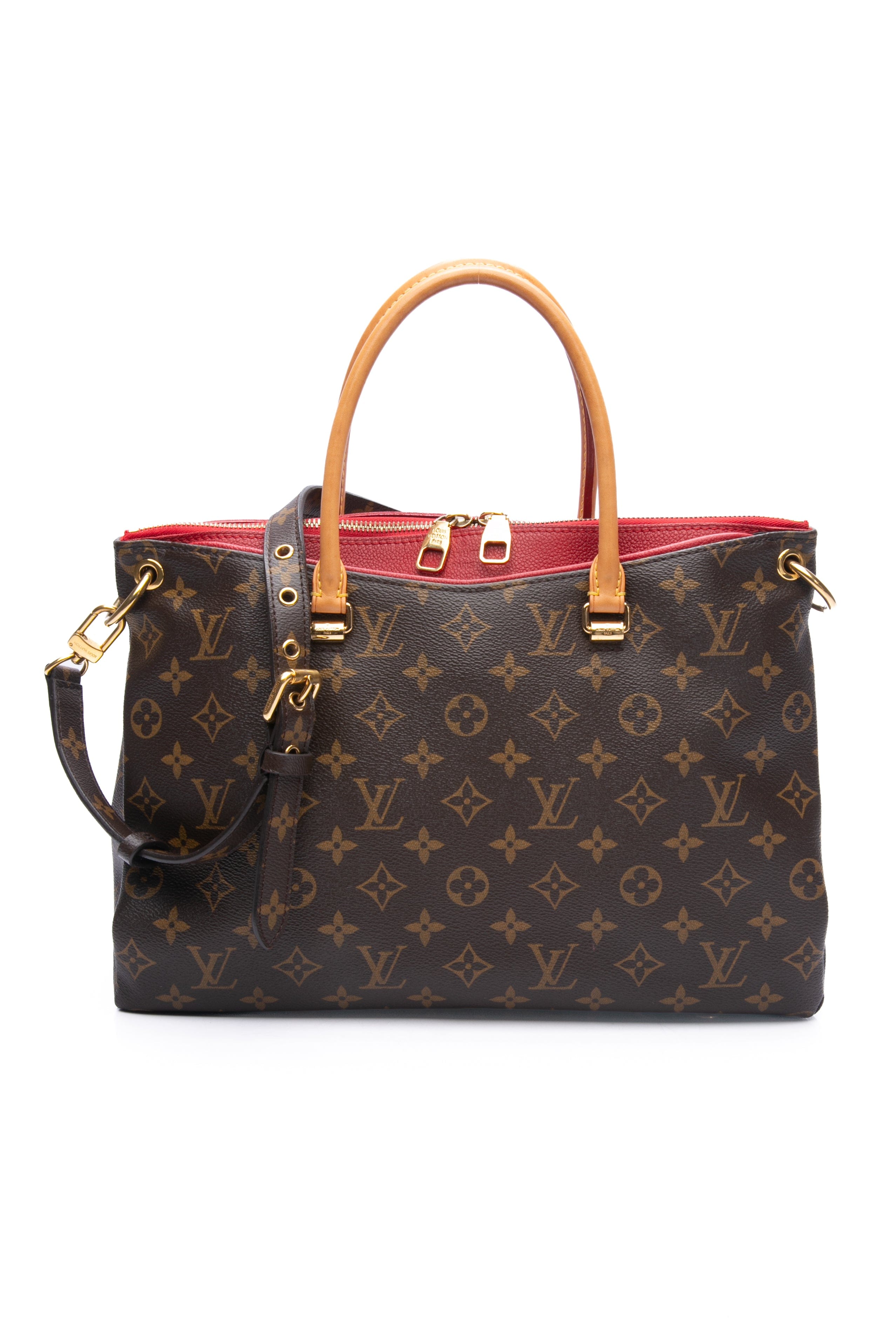 LOUIS VUITTON Cherry Red Monogram Pallas Shoulder Bag