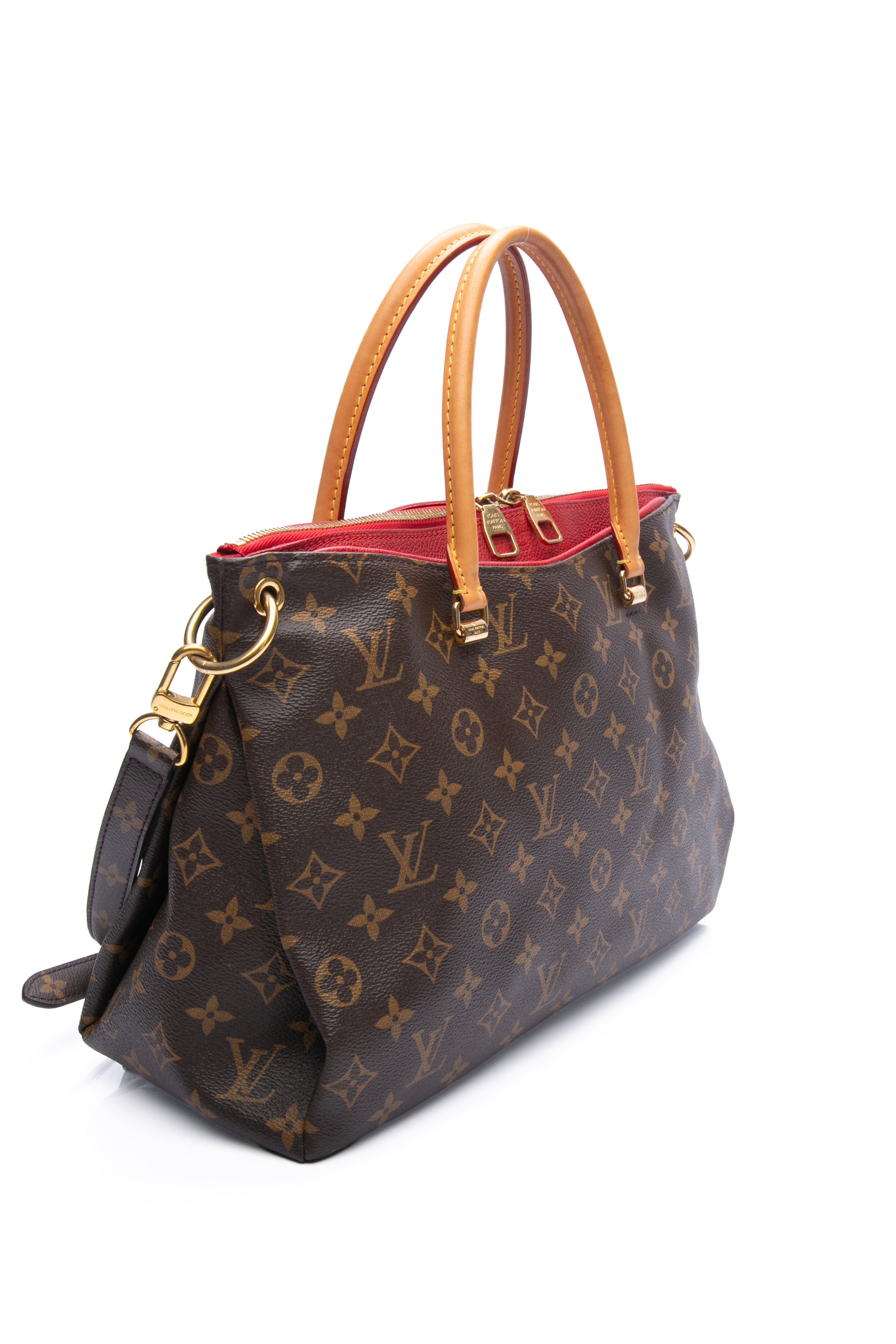 LOUIS VUITTON Cherry Red Monogram Pallas Shoulder Bag