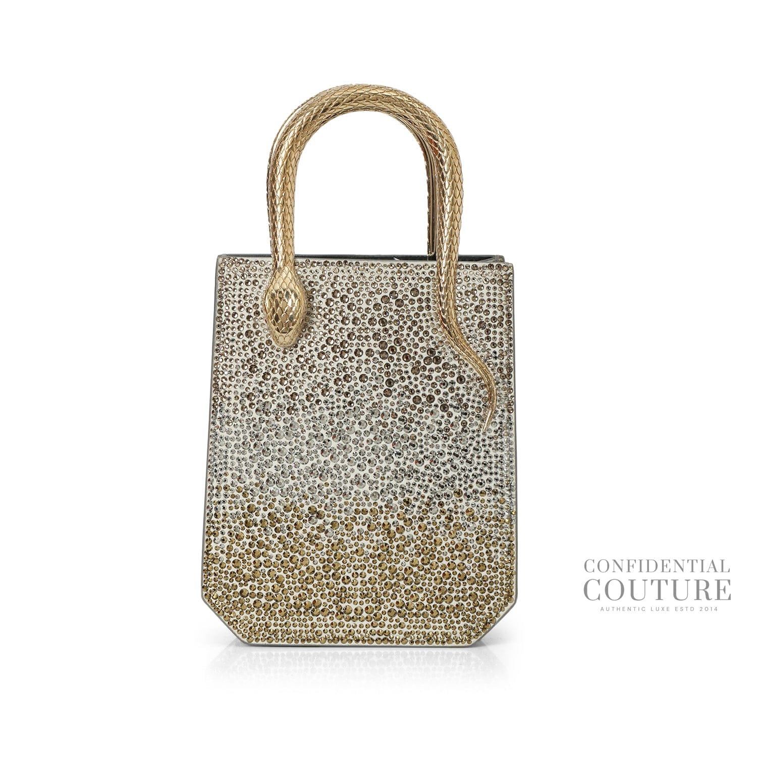 Bvlgari Serpentine Silver Crystal Tote