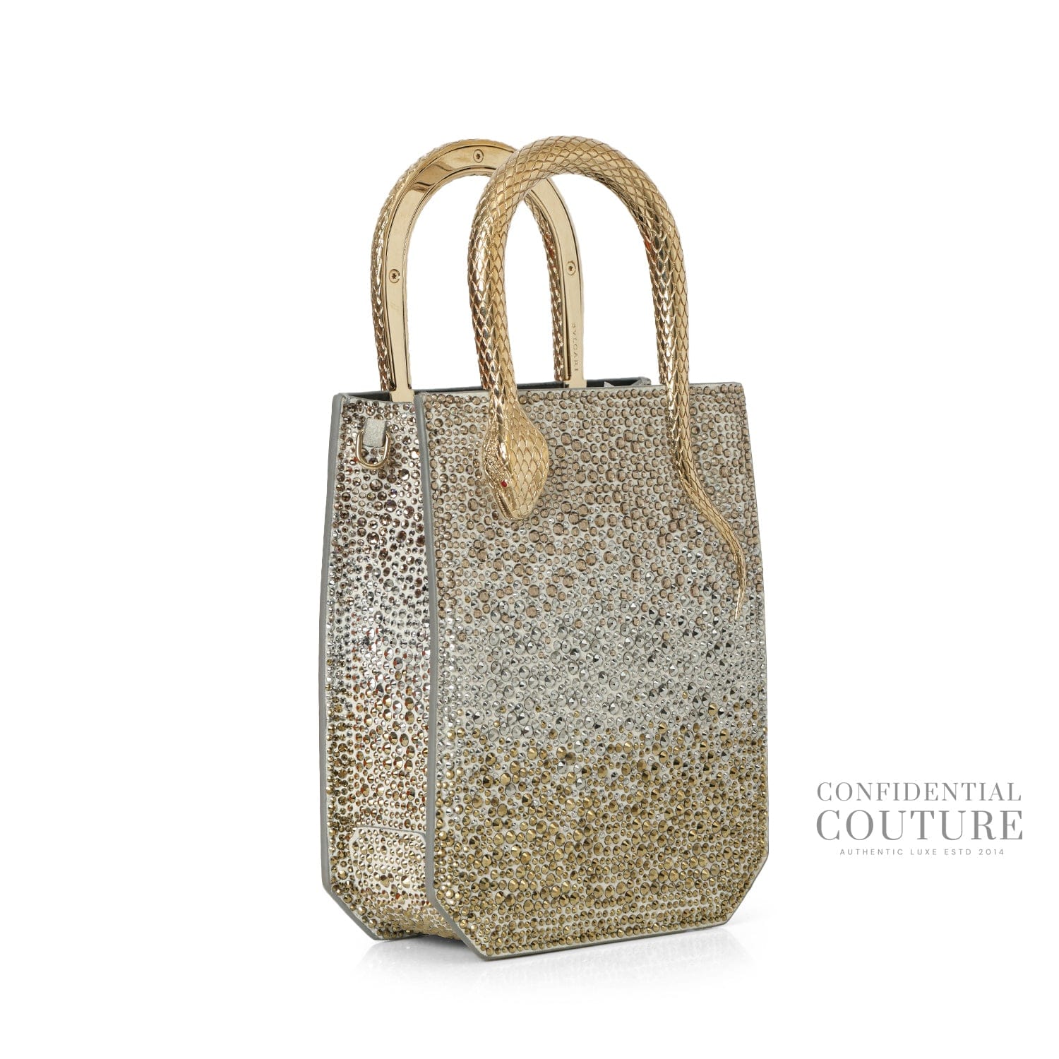 Bvlgari Serpentine Silver Crystal Tote
