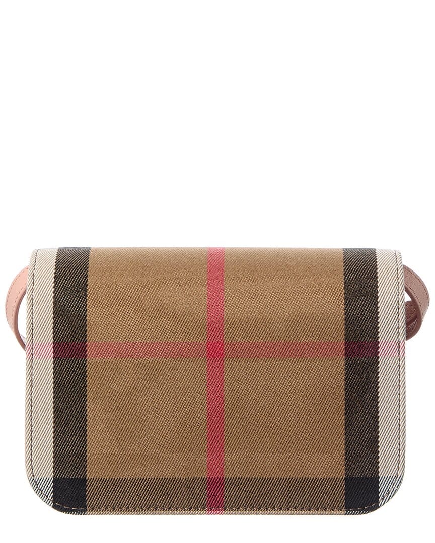 Burberry Check Cotton & Leather Shoulder Bag
