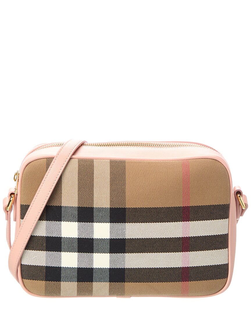Burberry Check Canvas & Leather Camera Bag