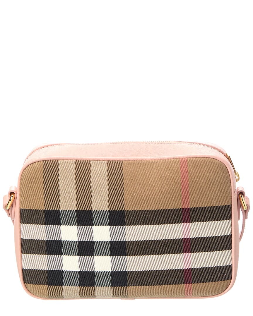 Burberry Check Canvas & Leather Camera Bag