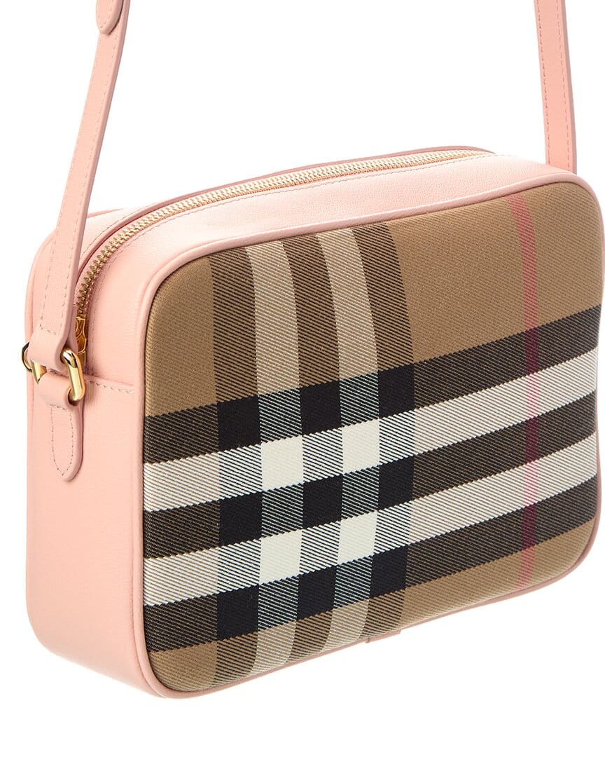 Burberry Check Canvas & Leather Camera Bag