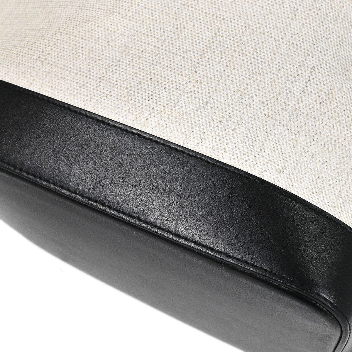 Saint Laurent White Calfskin Teddy Drawstring Tote Handbag