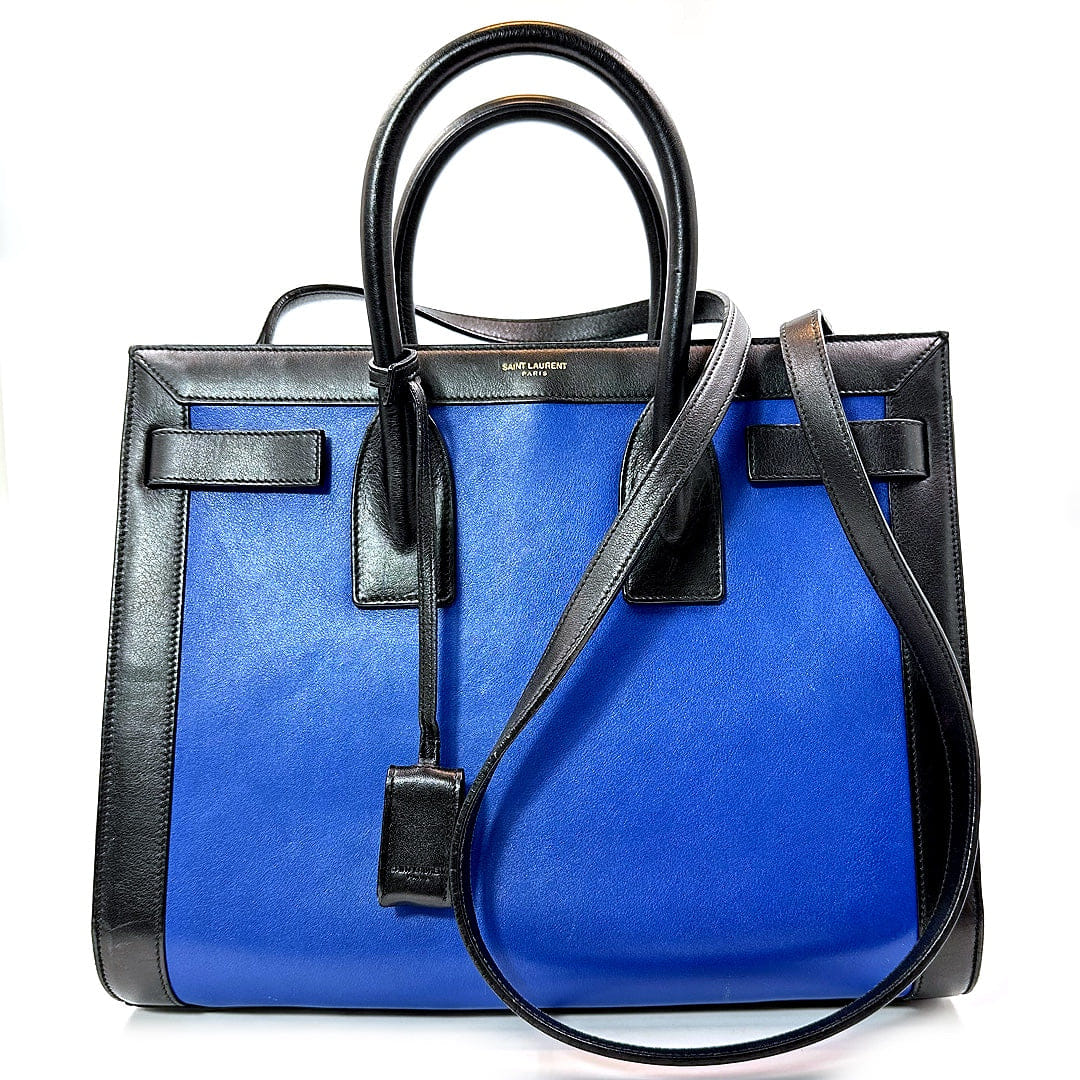 Saint Laurent Small Sac de Jour Tote in Blue/Black Leather bag