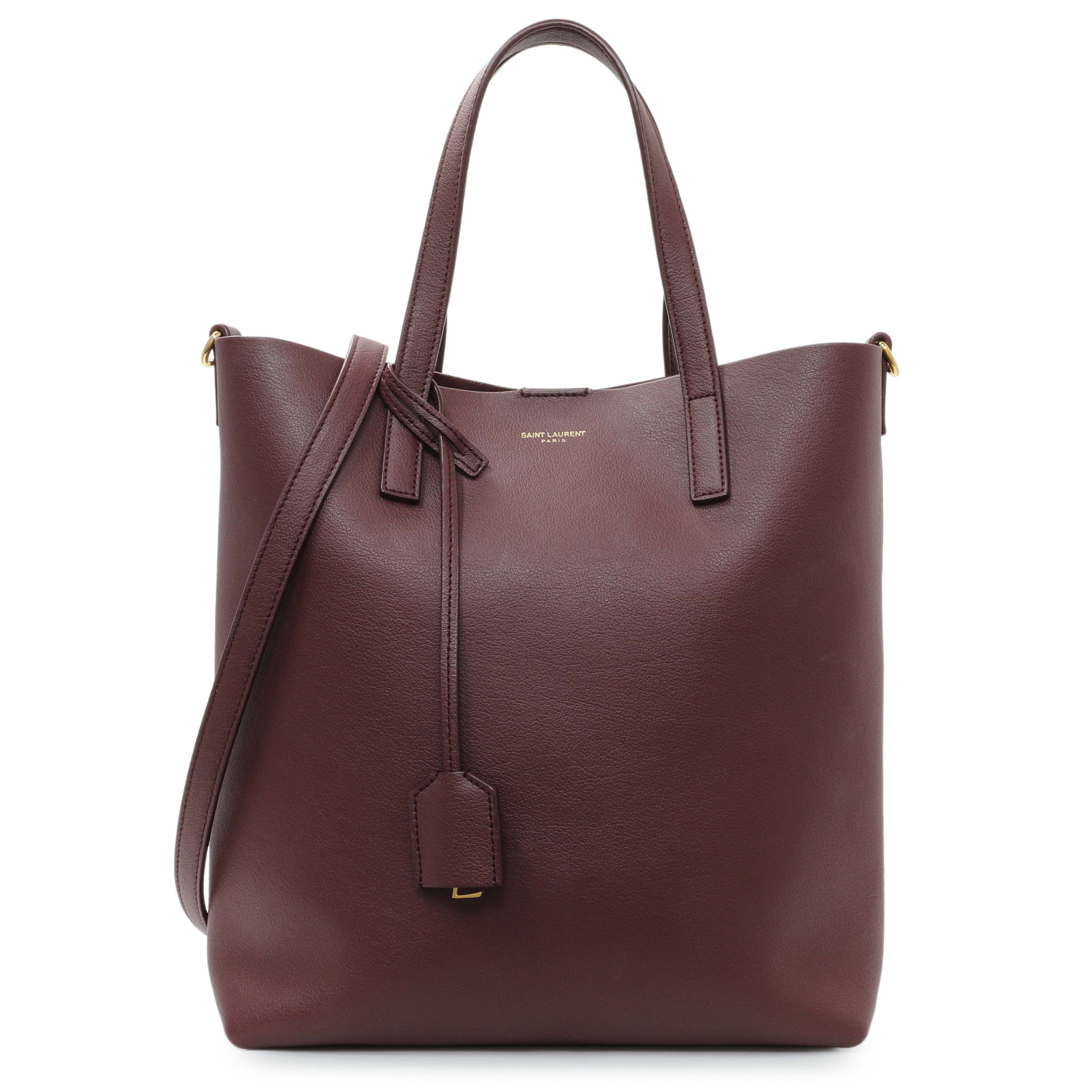 Saint Laurent Dark Red Calfskin Toy Shopping Tote