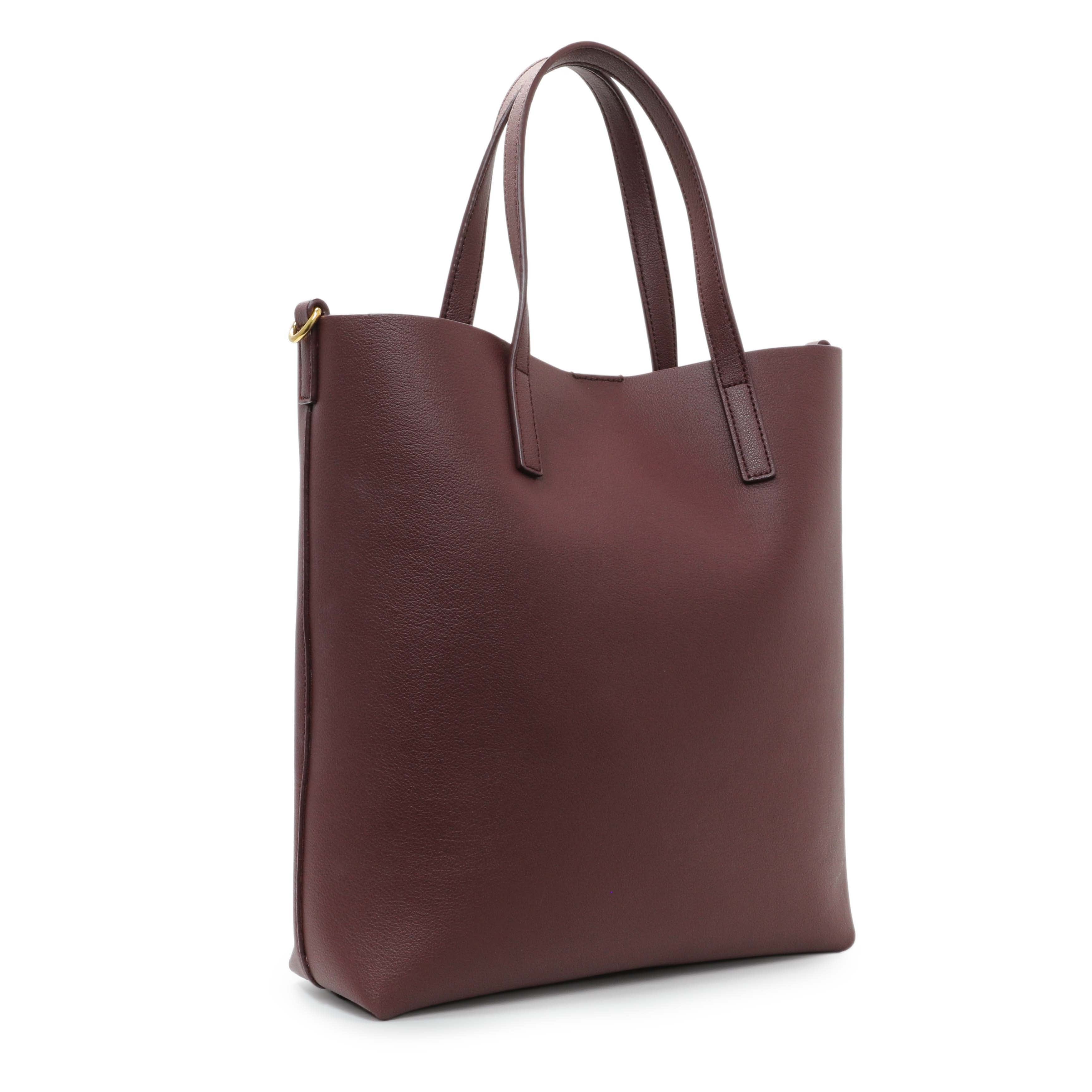 Saint Laurent Dark Red Calfskin Toy Shopping Tote