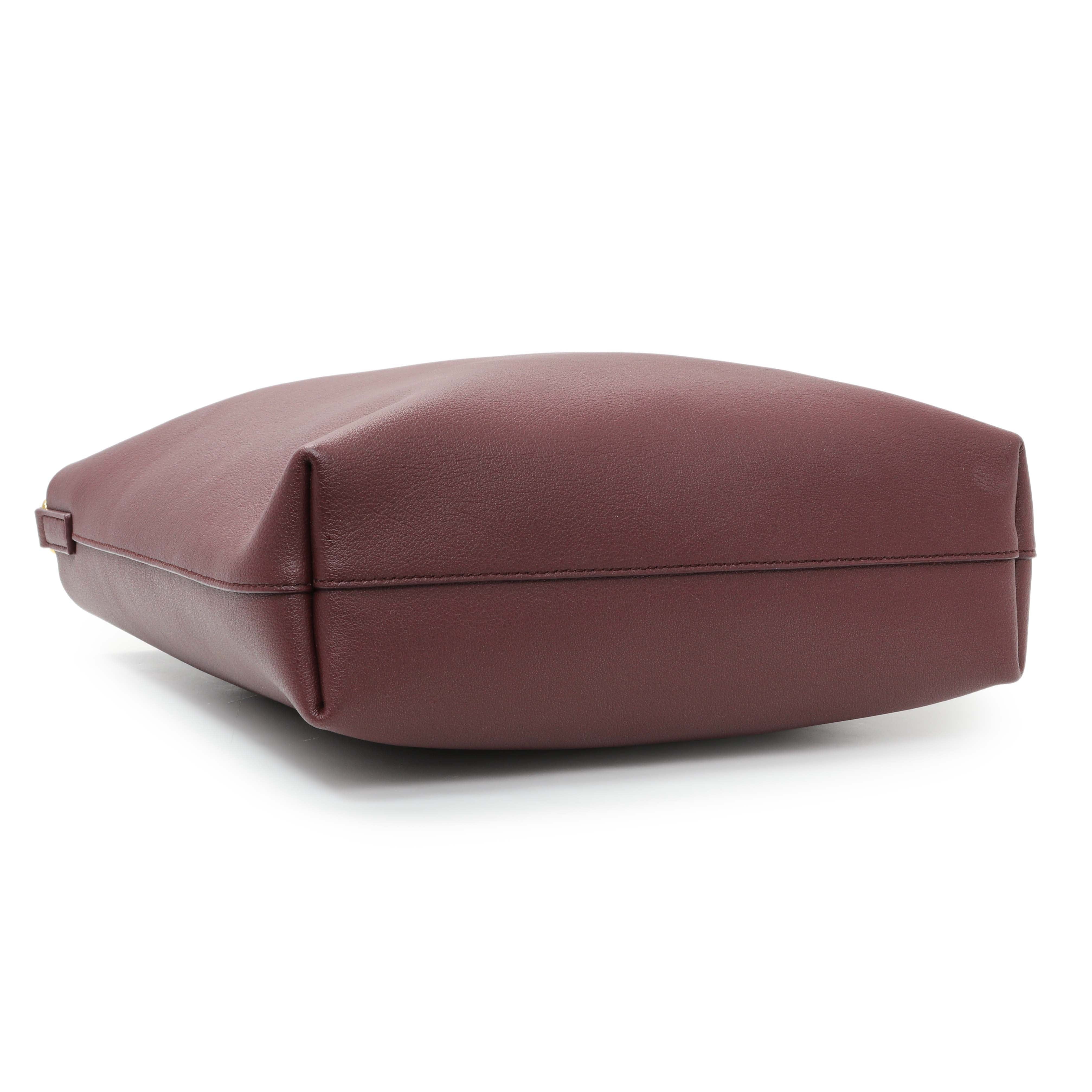 Saint Laurent Dark Red Calfskin Toy Shopping Tote