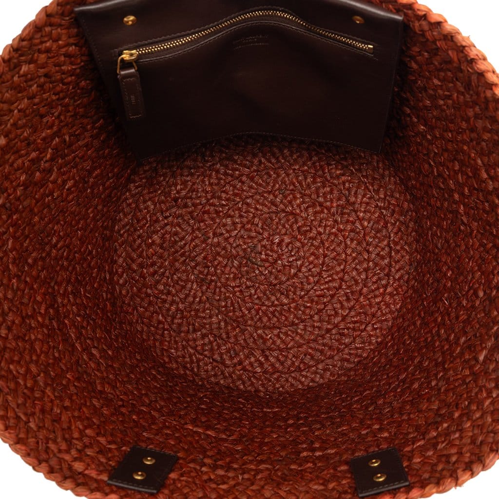 Saint Laurent Medium Raffia Panier Basket Shopper Tote