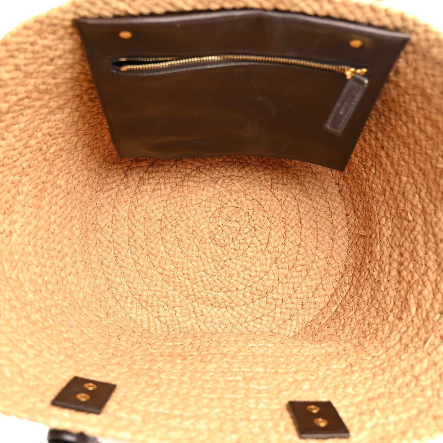 Saint Laurent Raffia Calfskin Medium Panier Tote
