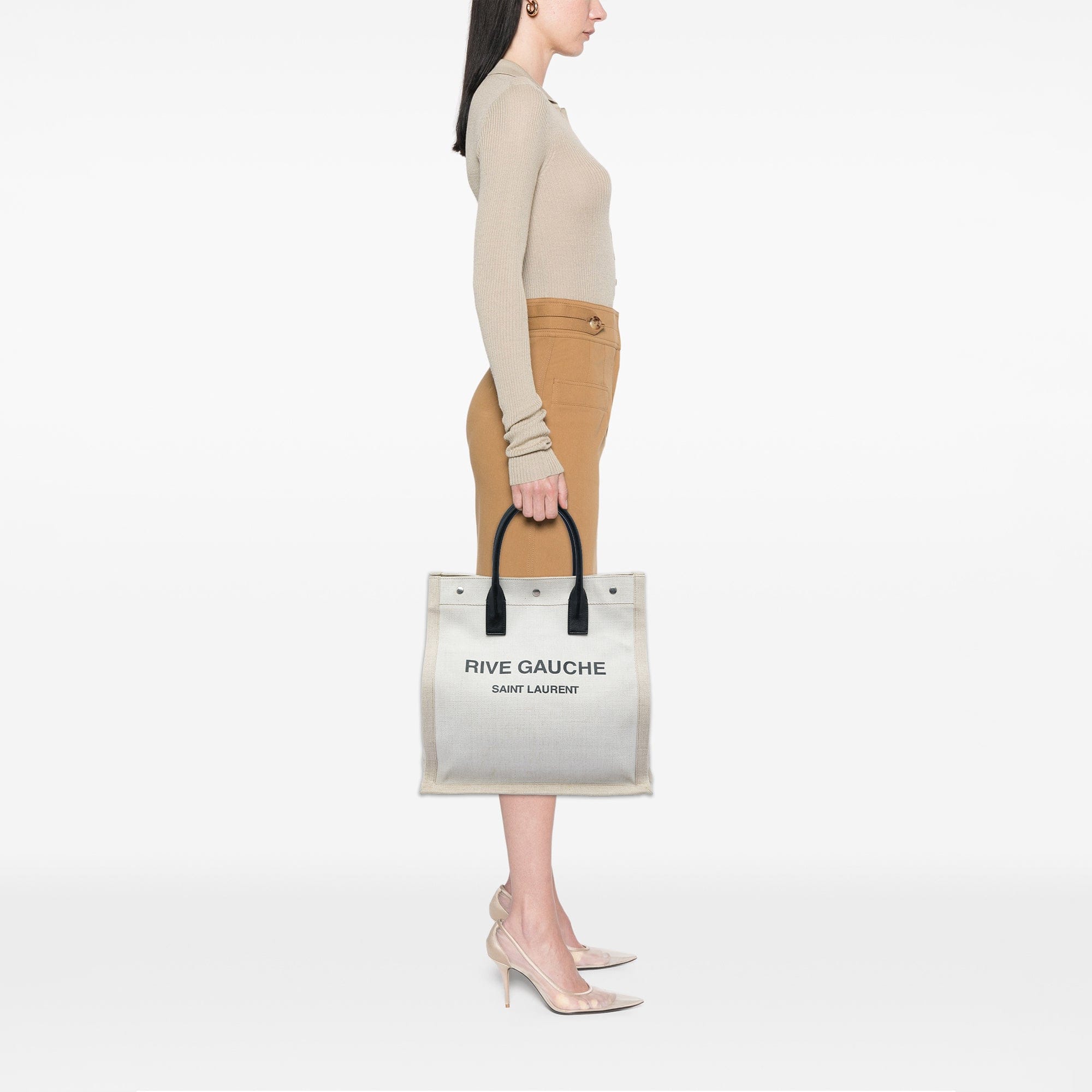 Saint Laurent Mixed Fibers Rive Gauche North South Tote