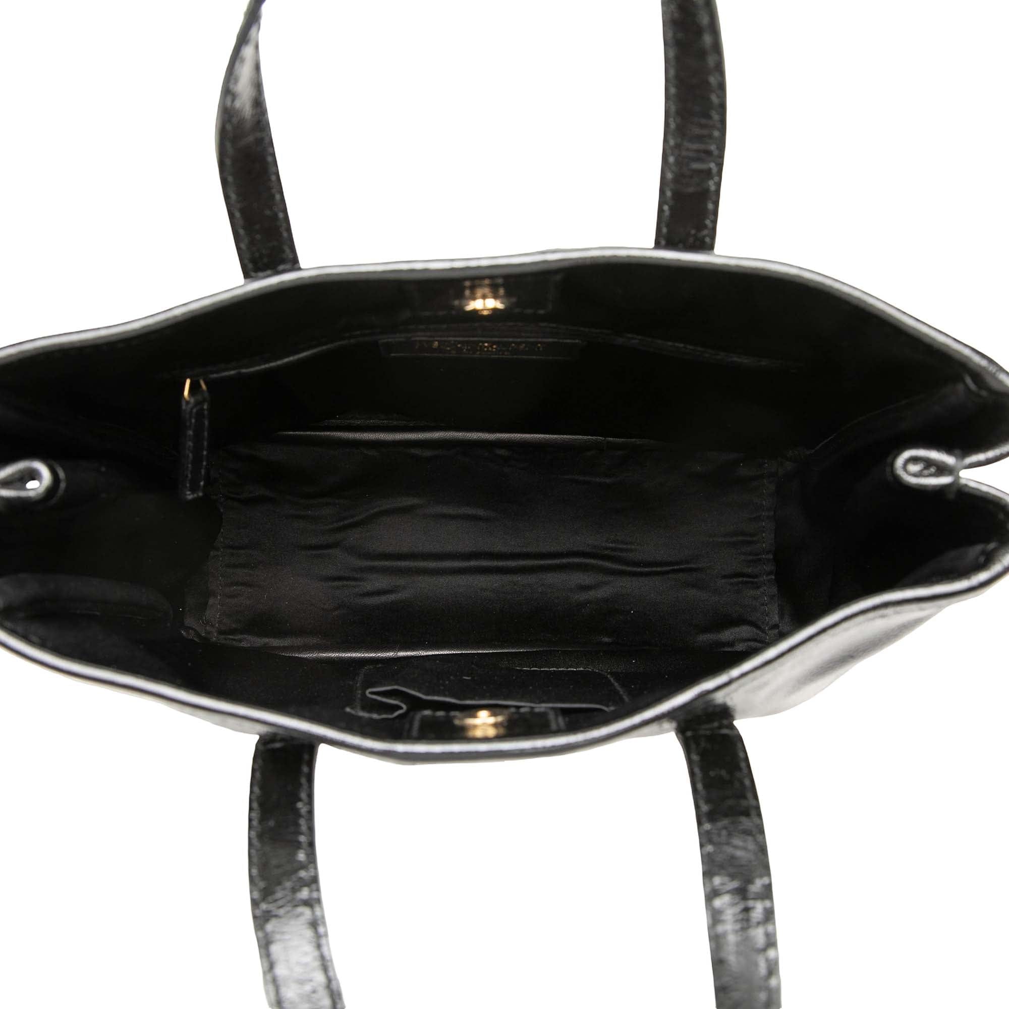 Saint Laurent Small Textured Patent Y Mail Tote