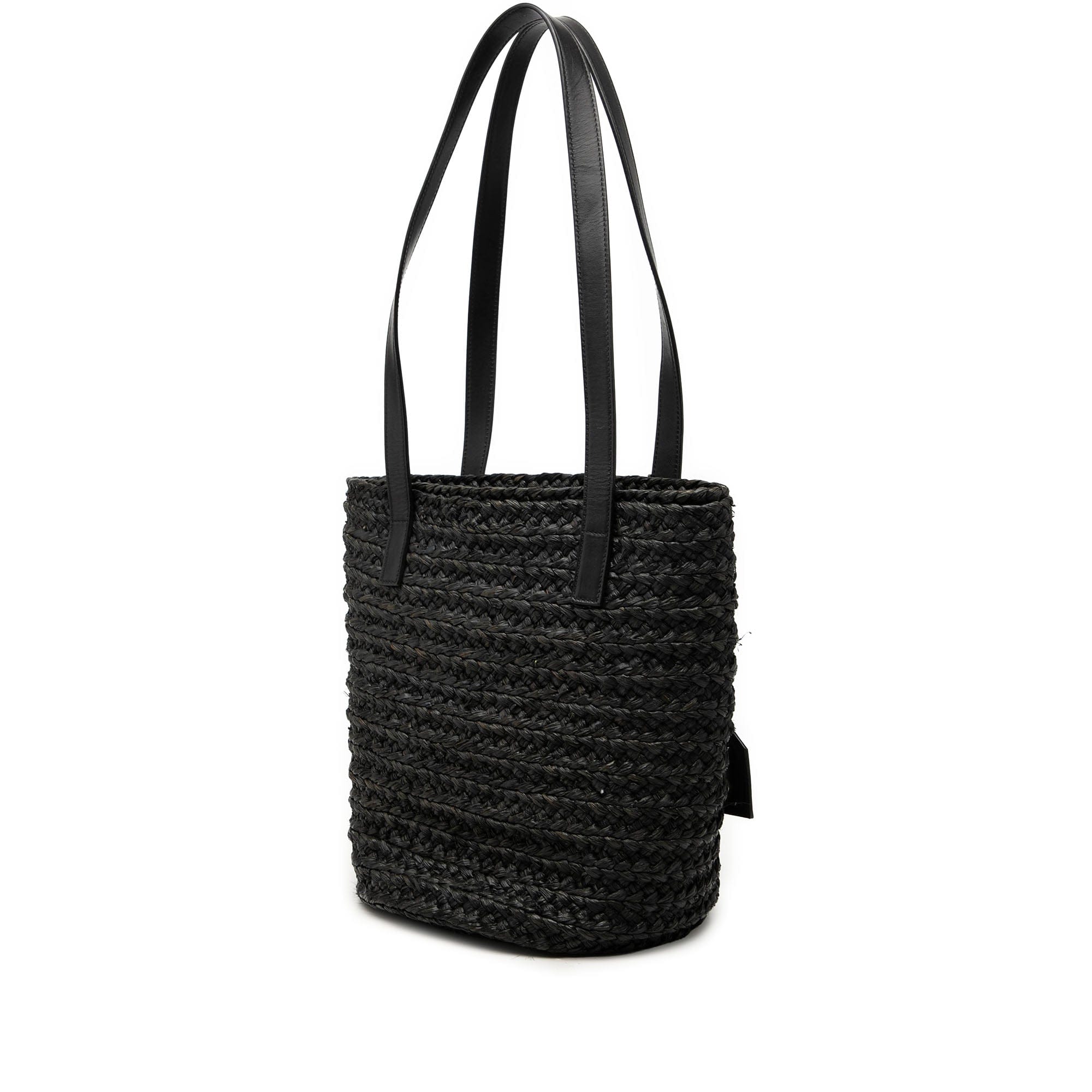 Saint Laurent Small Raffia Panier Tote