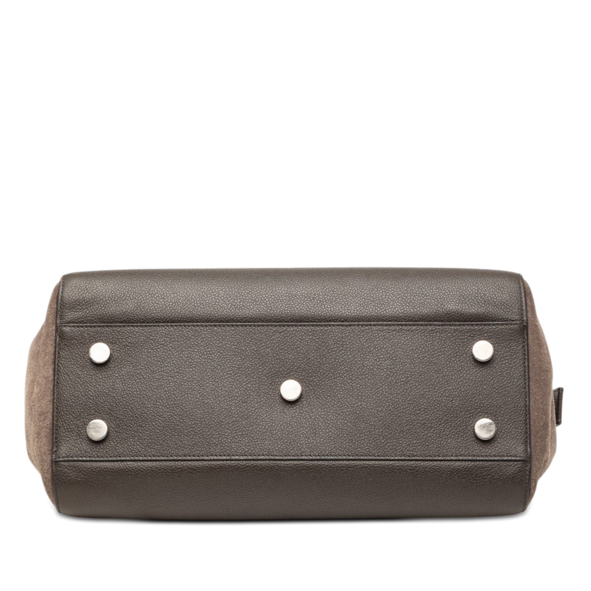 Saint Laurent Small Leather and Suede Rive Gauche Cabas Tote