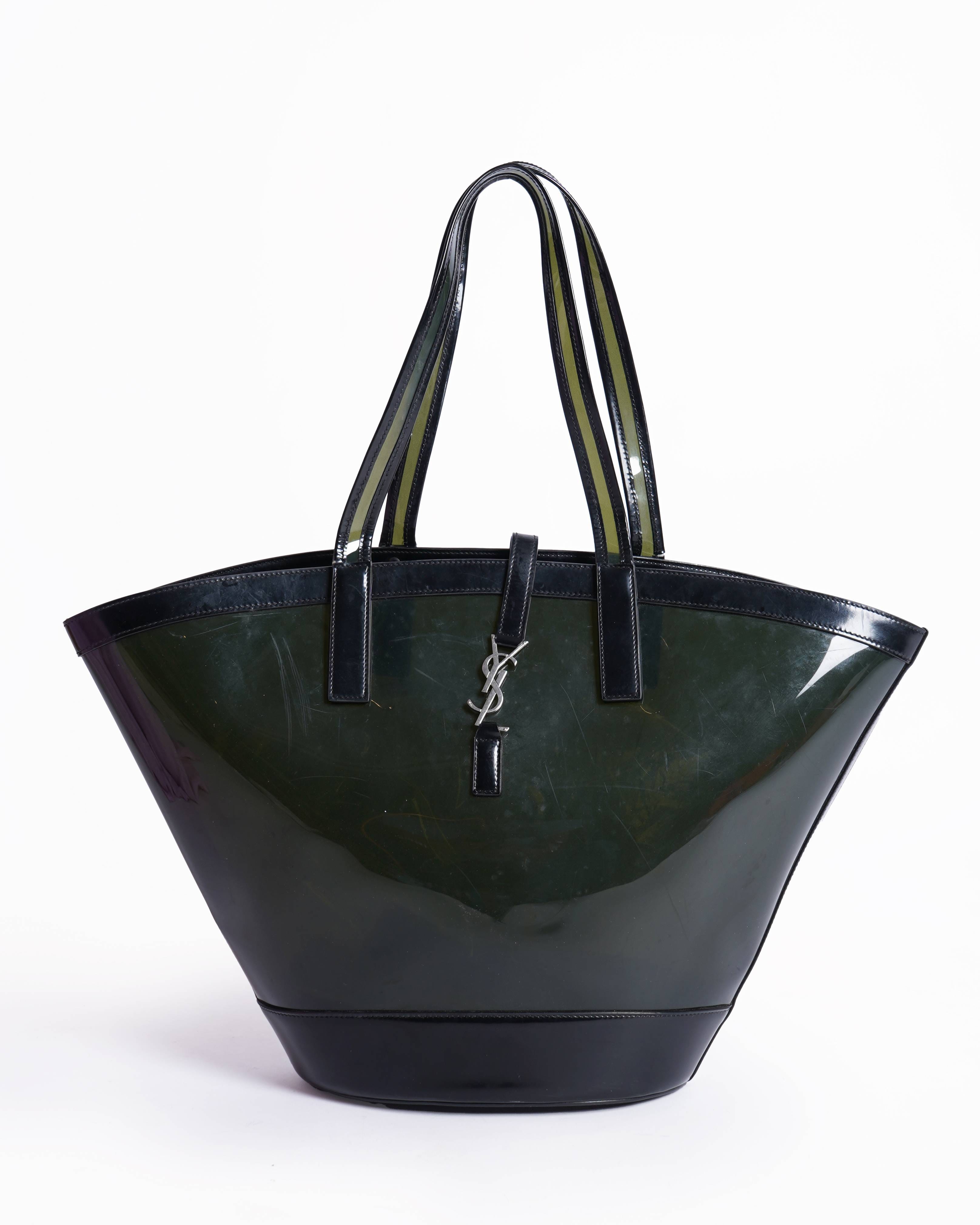 Saint Laurent Green Panier medium tote bag