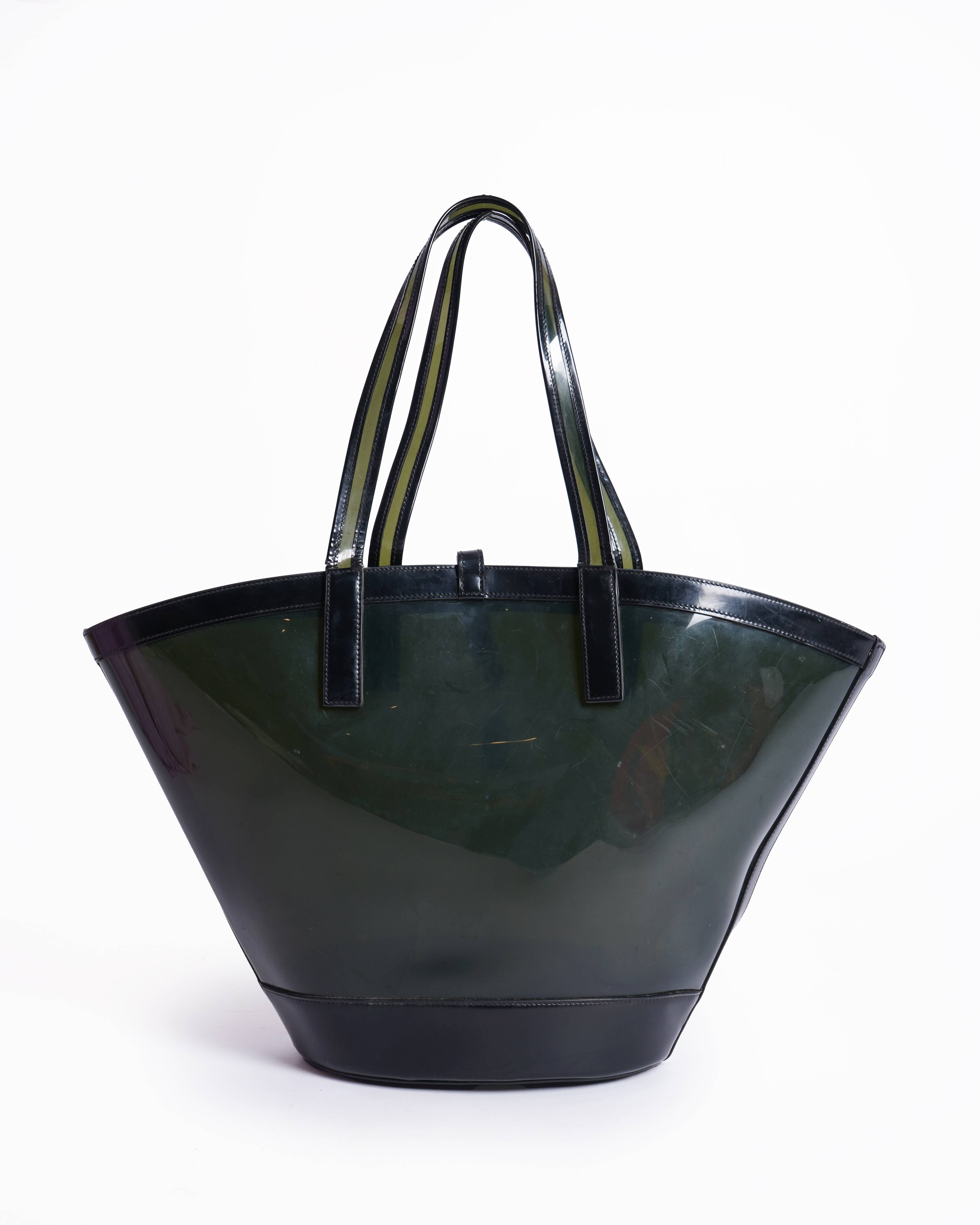 Saint Laurent Green Panier medium tote bag