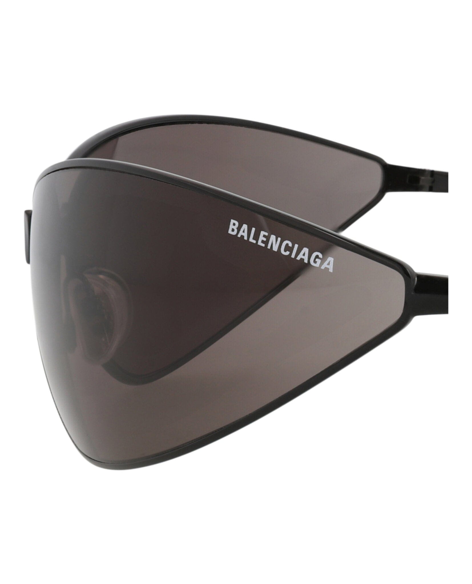 Balenciaga Unisex Shield/Wrap Black Black Grey Fashion Designer Eyewear