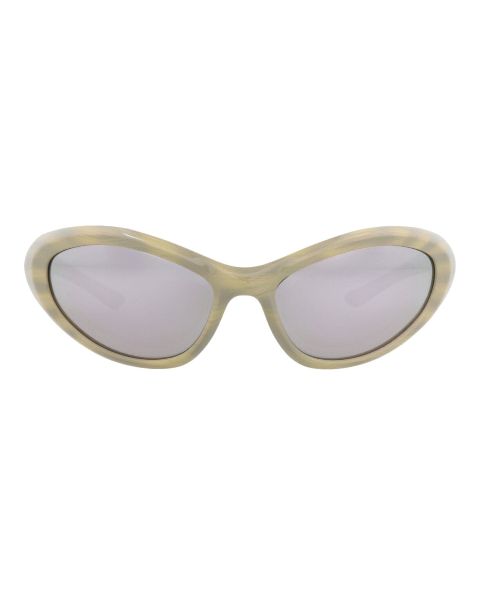Balenciaga Unisex Shield/Wrap Ivory Ivory Silver Fashion Designer Eyewear