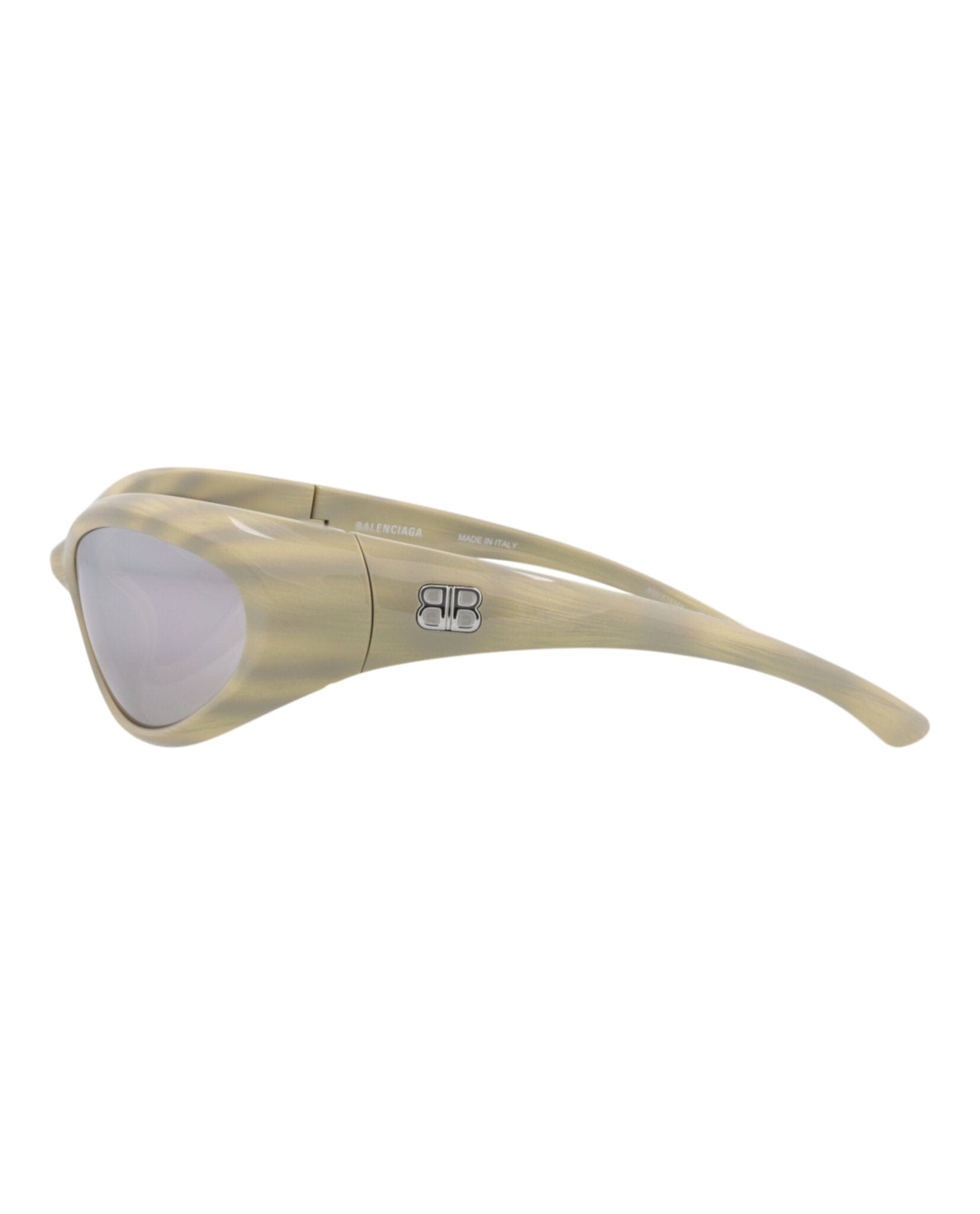 Balenciaga Unisex Shield/Wrap Ivory Ivory Silver Fashion Designer Eyewear